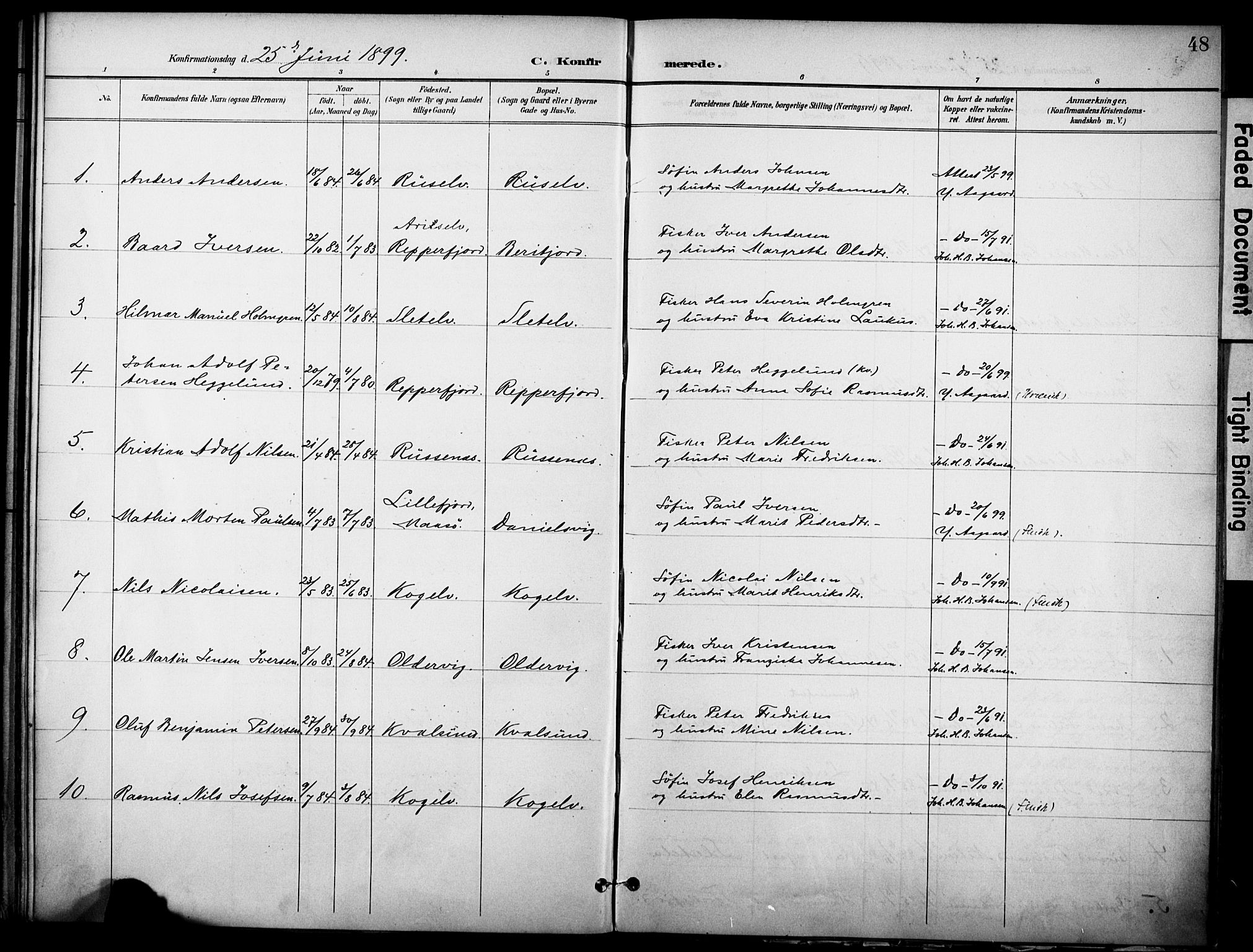 Hammerfest sokneprestkontor, SATØ/S-1347/H/Ha/L0012.kirke: Parish register (official) no. 12, 1898-1908, p. 48