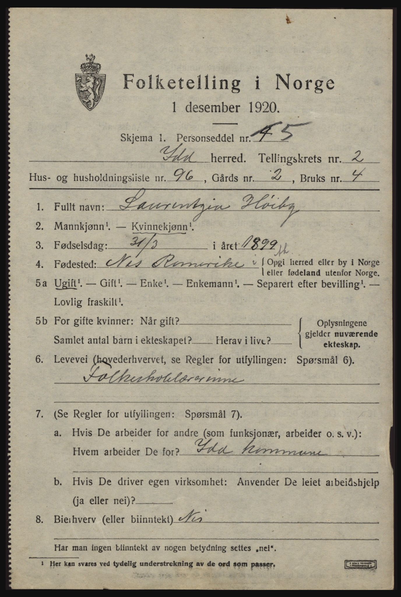 SAO, 1920 census for Idd, 1920, p. 4008