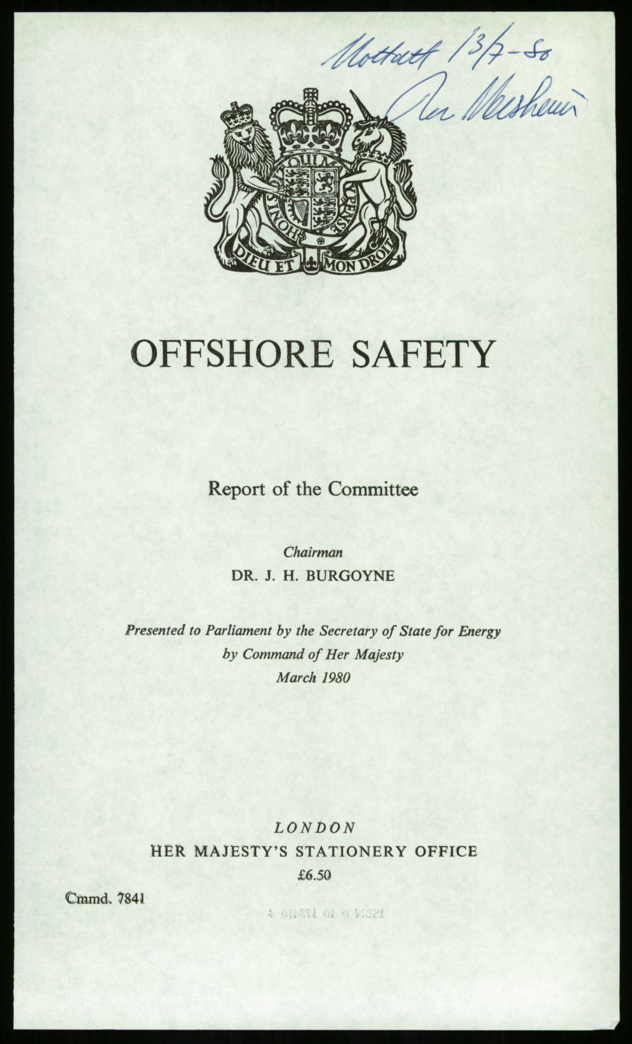 Justisdepartementet, Granskningskommisjonen ved Alexander Kielland-ulykken 27.3.1980, AV/RA-S-1165/D/L0014: J Department of Energy (Doku.liste + J1-J10 av 11)/K Department of Trade (Doku.liste + K1-K4 av 4), 1980-1981, p. 5