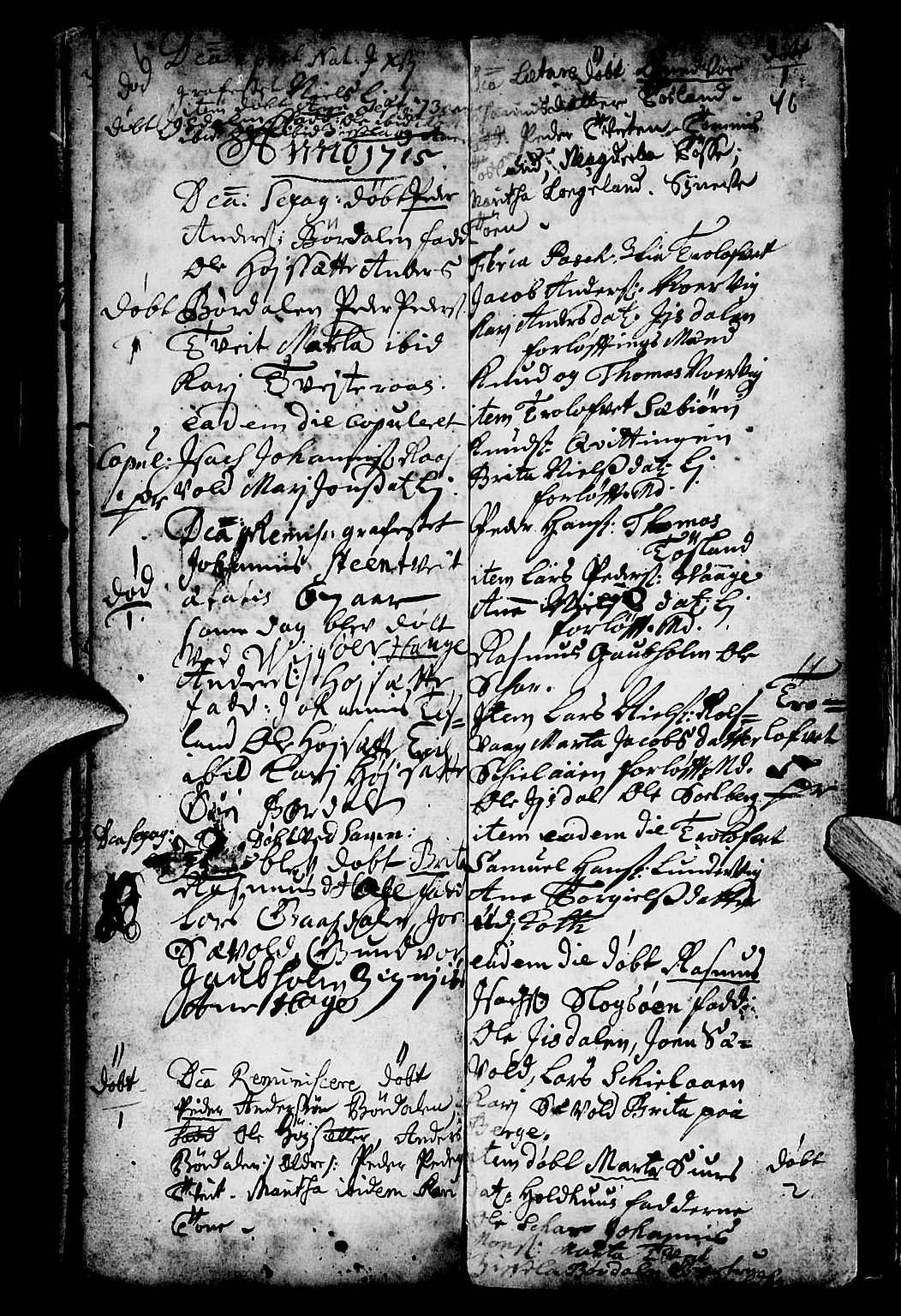 Os sokneprestembete, AV/SAB-A-99929: Parish register (official) no. A 4, 1669-1760, p. 46