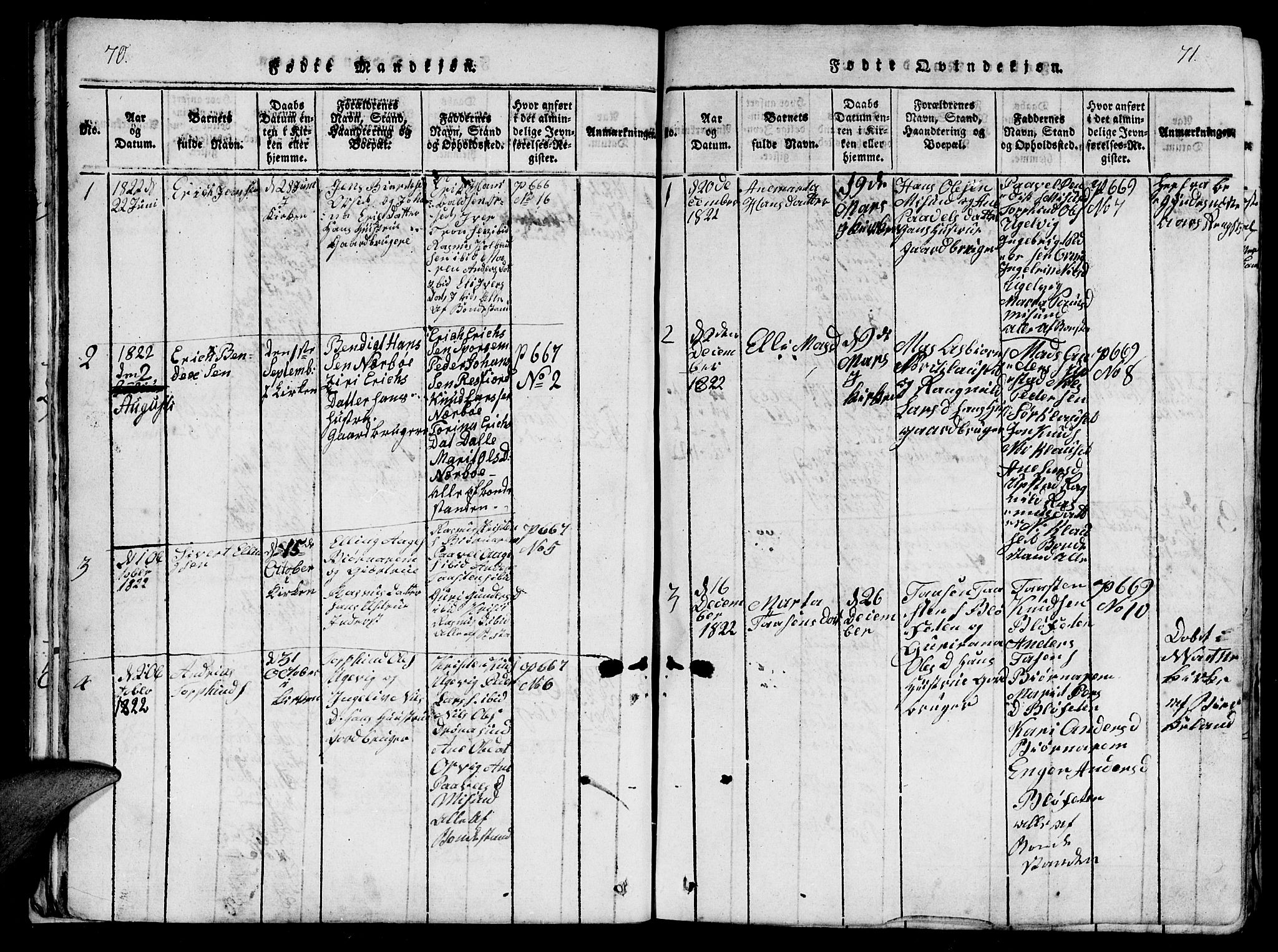 Ministerialprotokoller, klokkerbøker og fødselsregistre - Møre og Romsdal, AV/SAT-A-1454/560/L0718: Parish register (official) no. 560A02, 1817-1844, p. 70-71