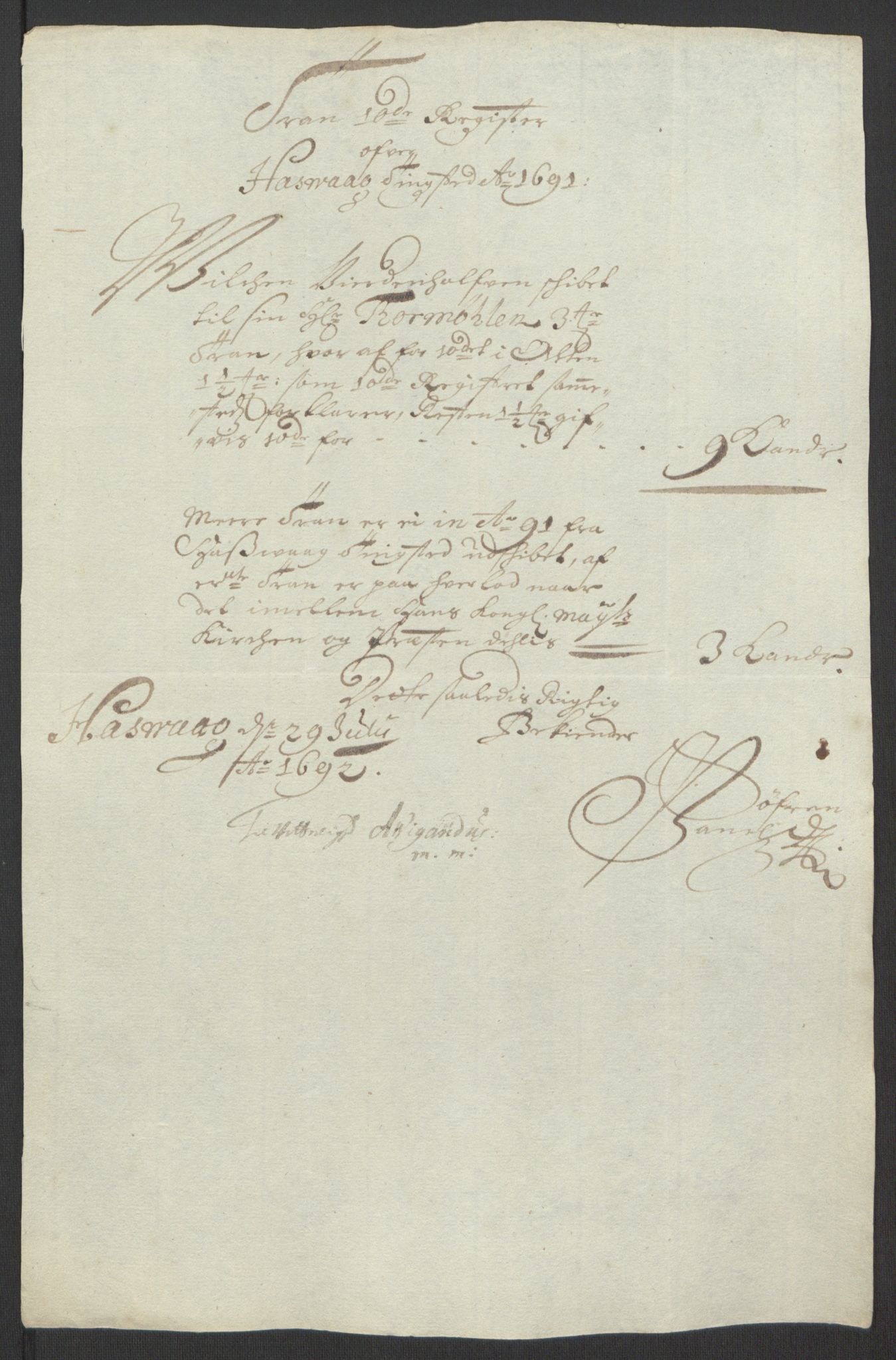 Rentekammeret inntil 1814, Reviderte regnskaper, Fogderegnskap, AV/RA-EA-4092/R69/L4851: Fogderegnskap Finnmark/Vardøhus, 1691-1700, p. 94