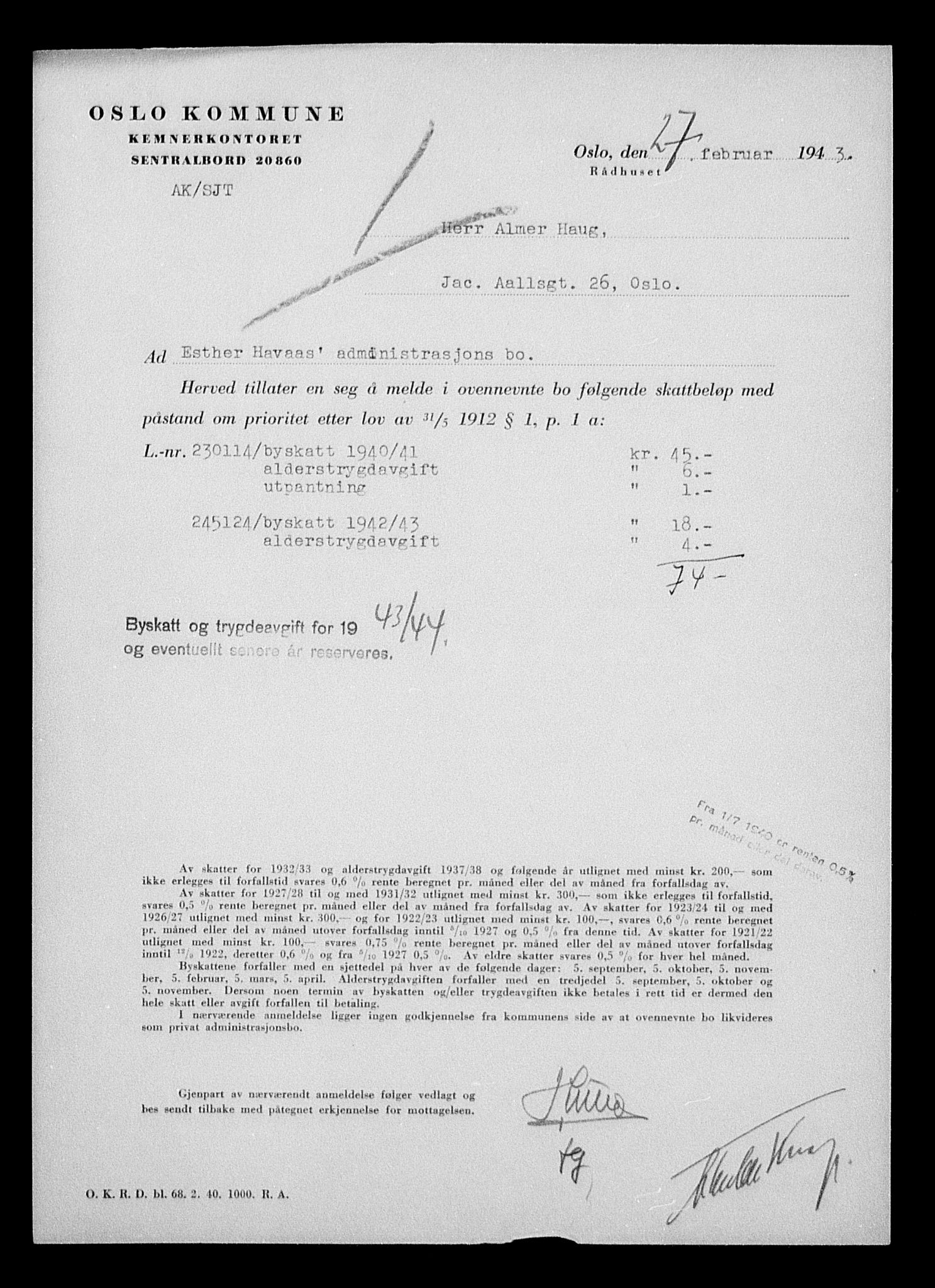 Justisdepartementet, Tilbakeføringskontoret for inndratte formuer, AV/RA-S-1564/H/Hc/Hcc/L0942: --, 1945-1947, p. 936