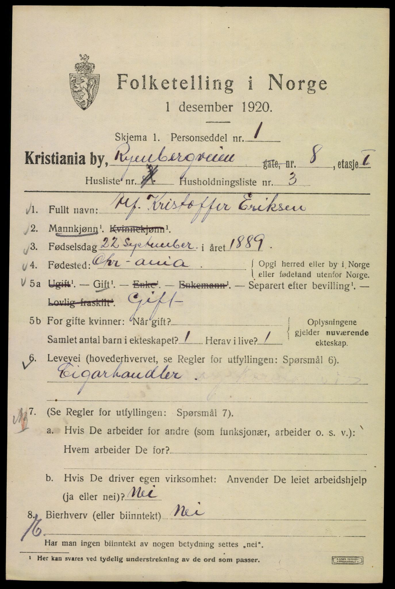 SAO, 1920 census for Kristiania, 1920, p. 473743