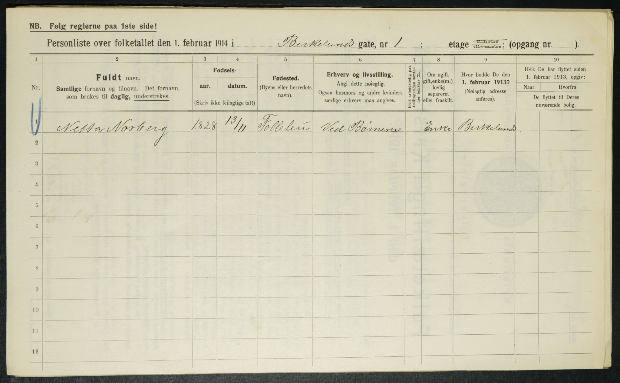 OBA, Municipal Census 1914 for Kristiania, 1914, p. 5018