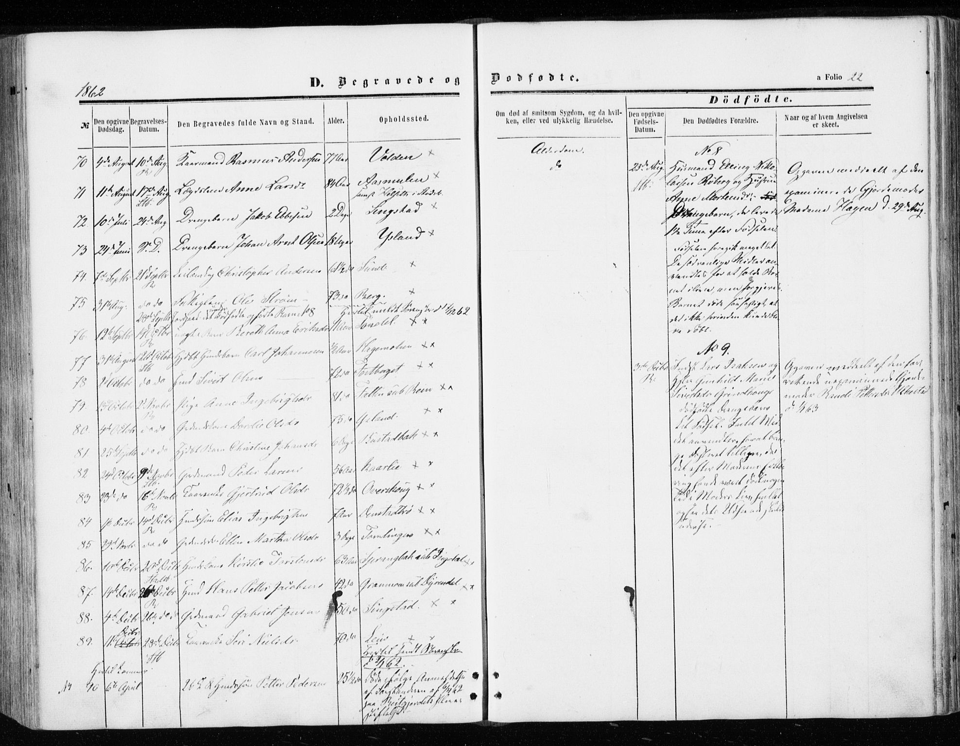 Ministerialprotokoller, klokkerbøker og fødselsregistre - Sør-Trøndelag, AV/SAT-A-1456/646/L0612: Parish register (official) no. 646A10, 1858-1869, p. 22