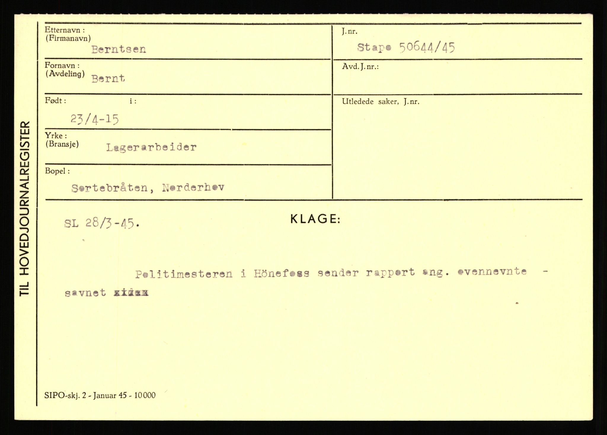 Statspolitiet - Hovedkontoret / Osloavdelingen, AV/RA-S-1329/C/Ca/L0002: Arneberg - Brand, 1943-1945, p. 2981