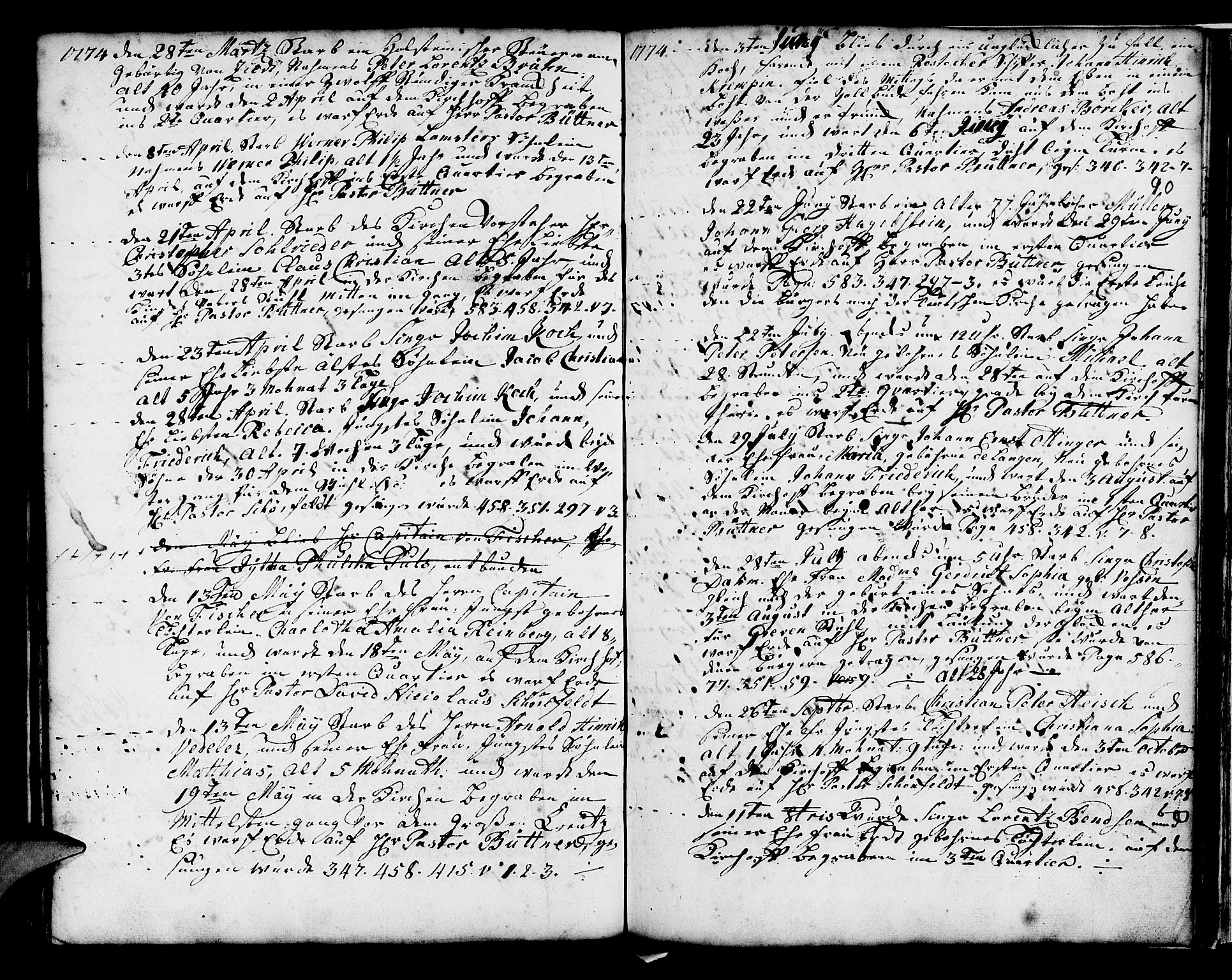 Mariakirken Sokneprestembete, SAB/A-76901/H/Haa/L0001: Parish register (official) no. A 1, 1740-1784, p. 90