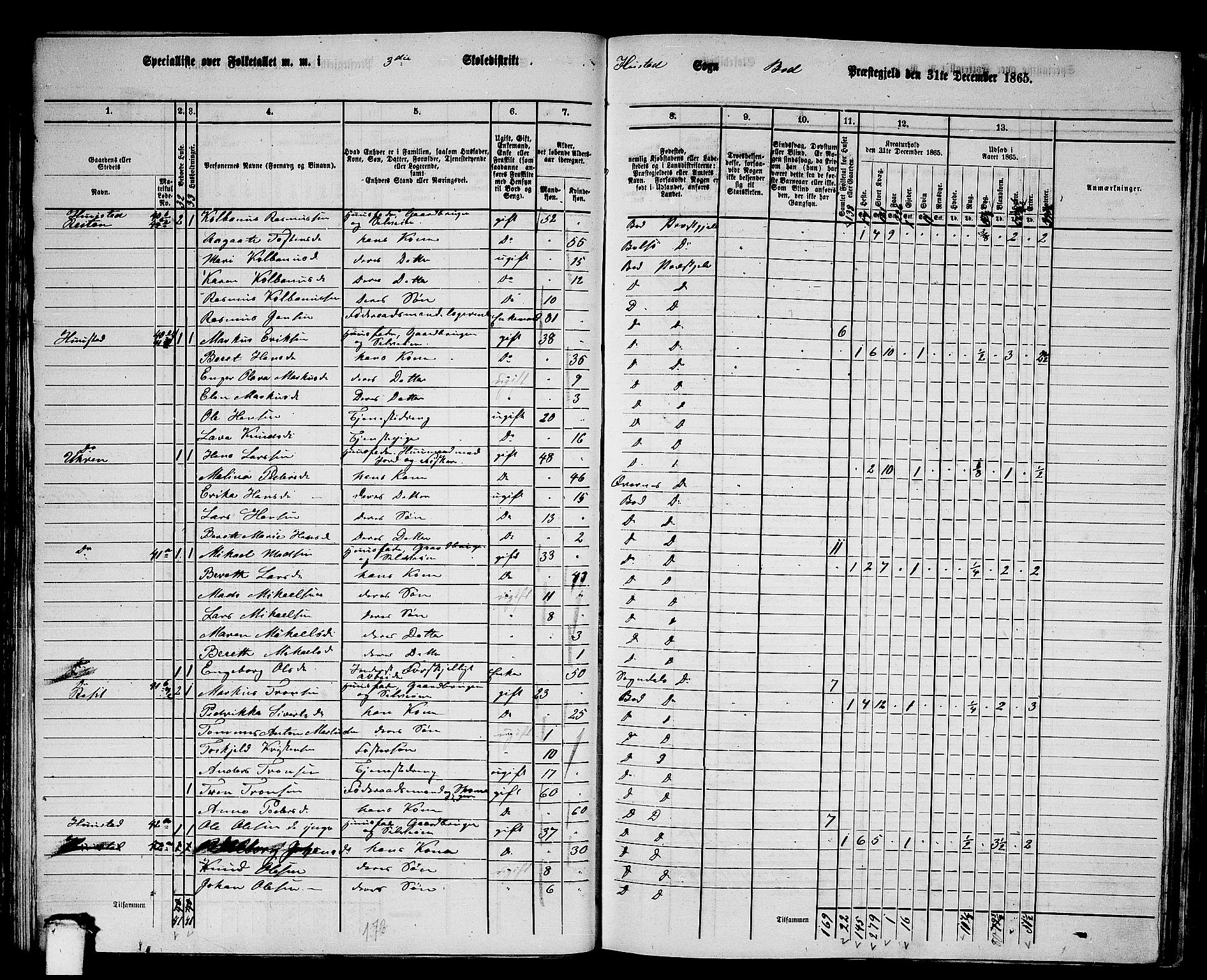 RA, 1865 census for Bud, 1865, p. 38