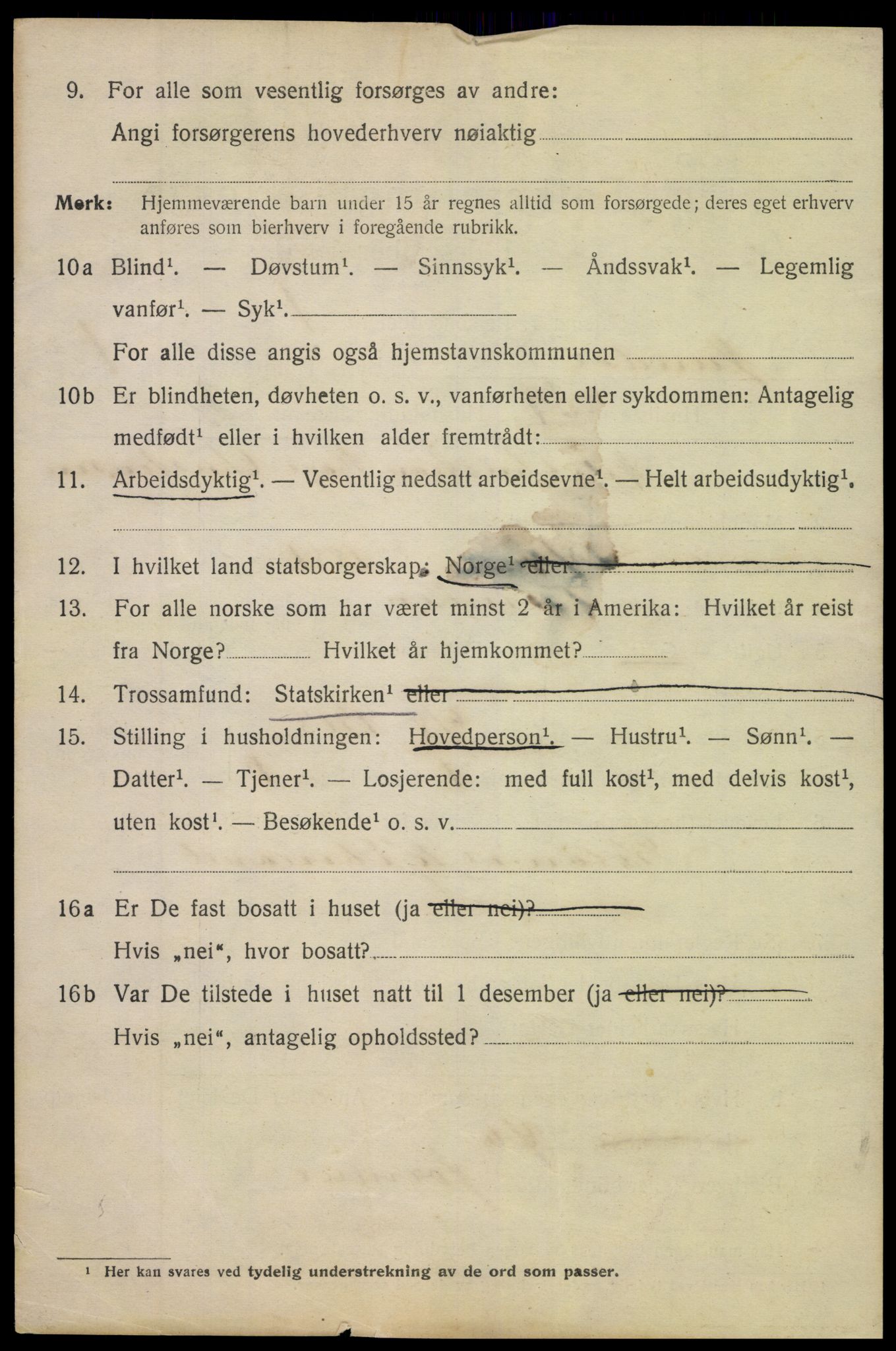 SAK, 1920 census for Arendal, 1920, p. 9999