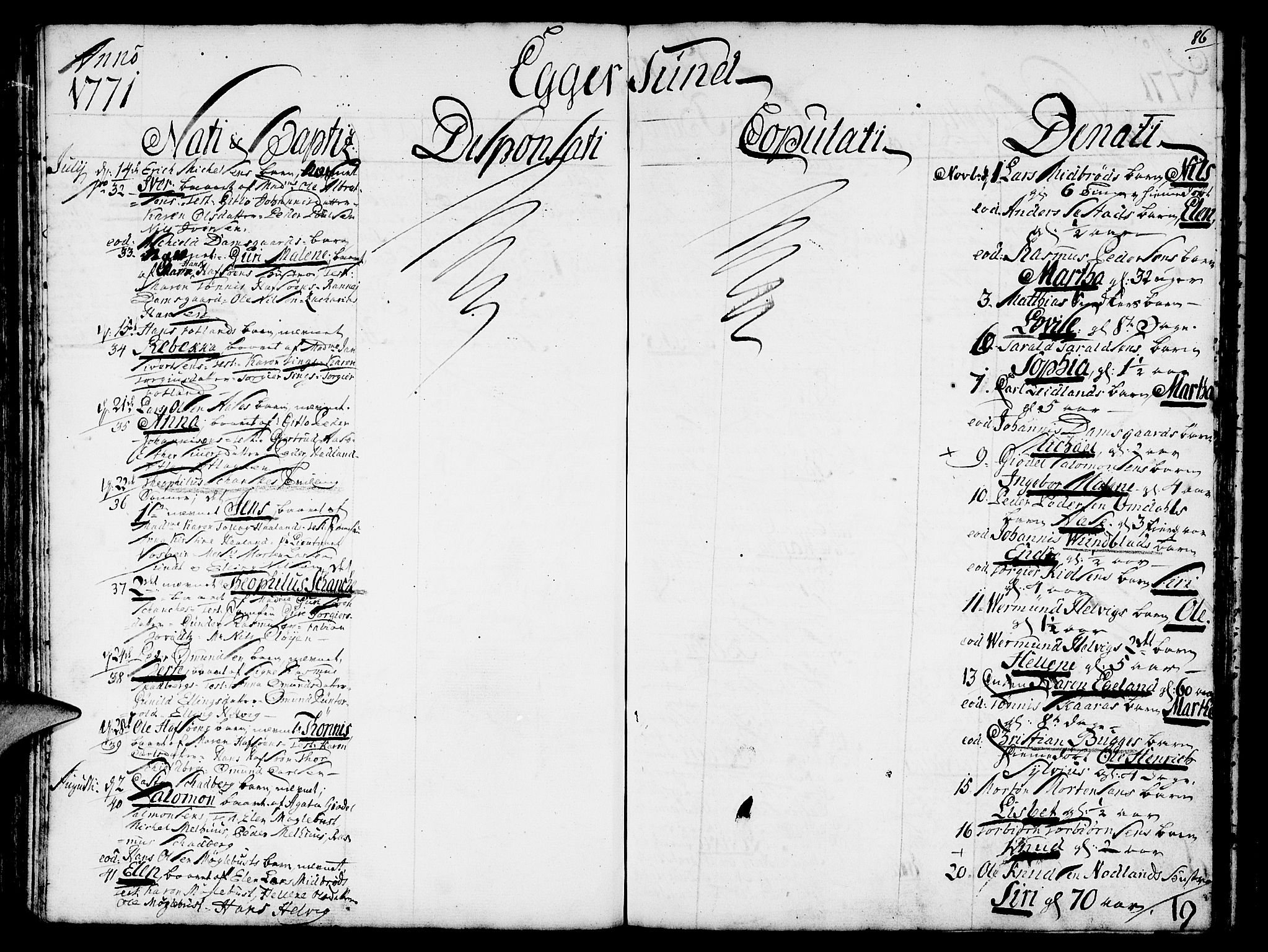 Eigersund sokneprestkontor, SAST/A-101807/S08/L0003: Parish register (official) no. A 3, 1758-1775, p. 86