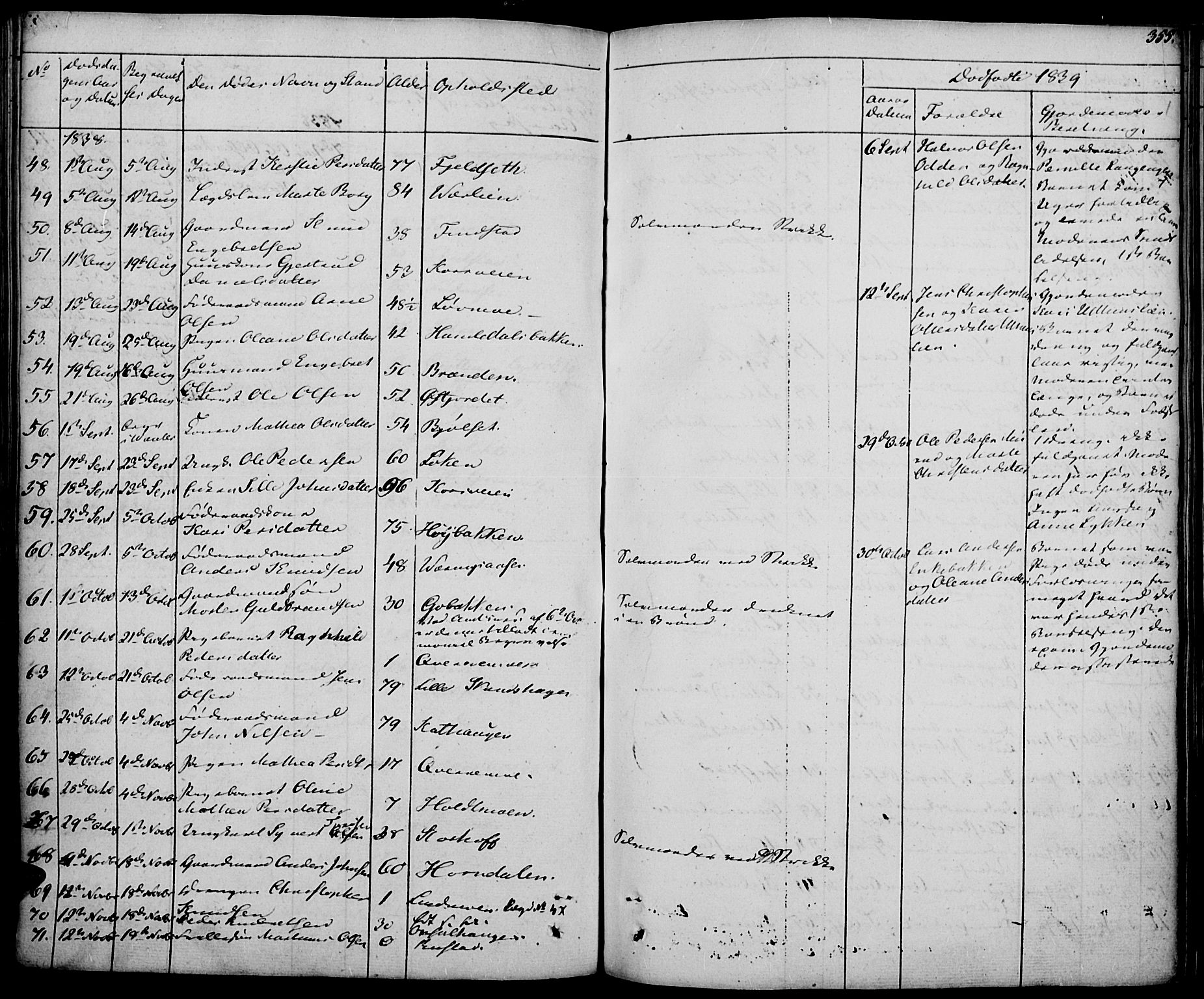 Elverum prestekontor, AV/SAH-PREST-044/H/Ha/Haa/L0008: Parish register (official) no. 8, 1830-1842, p. 355