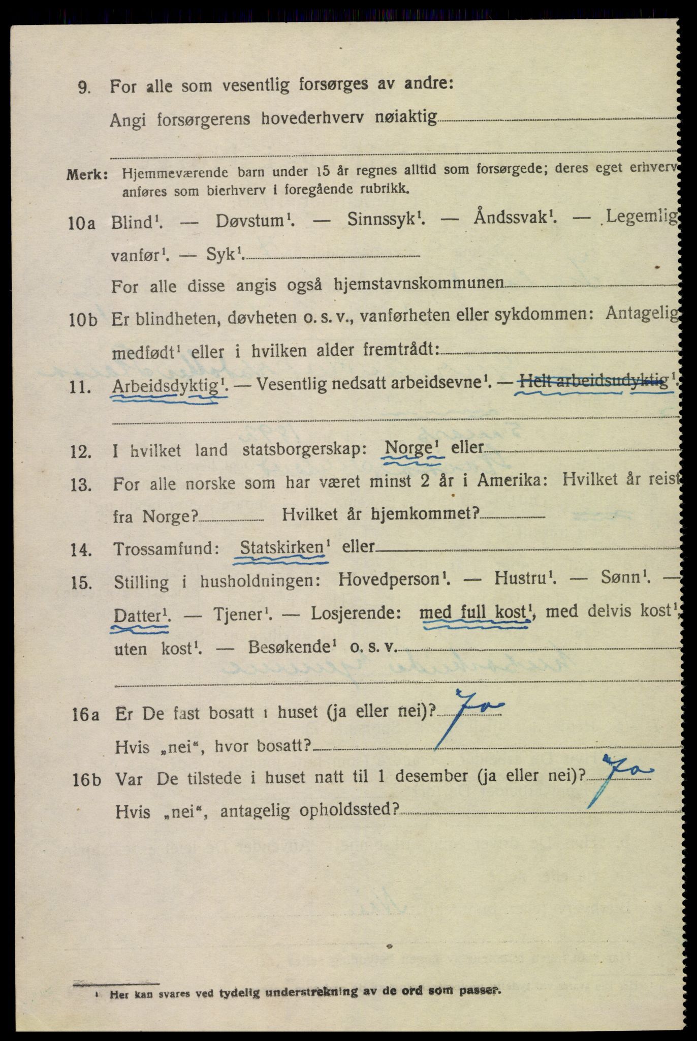 SAK, 1920 census for Iveland, 1920, p. 942