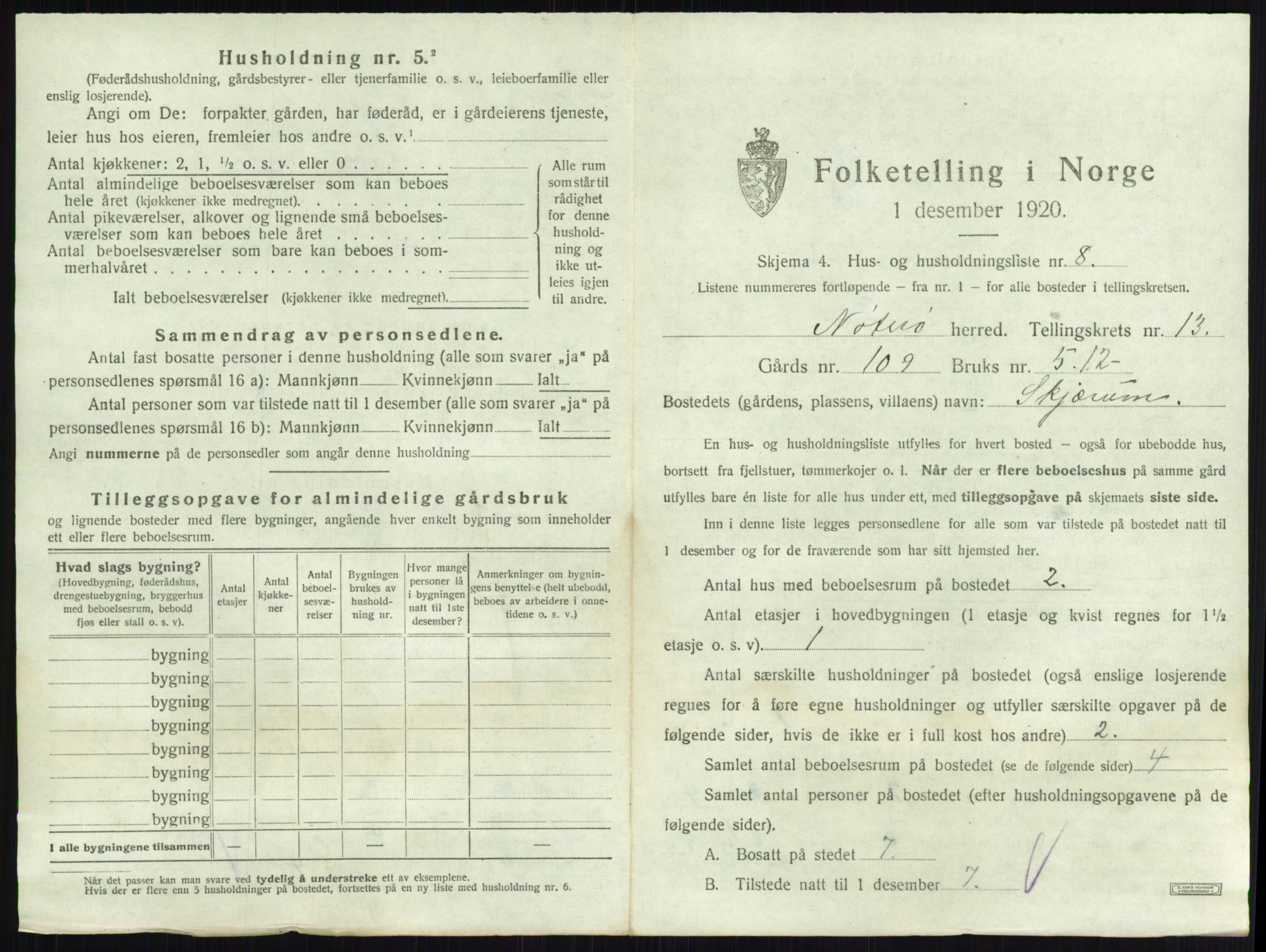 SAKO, 1920 census for Nøtterøy, 1920, p. 2572