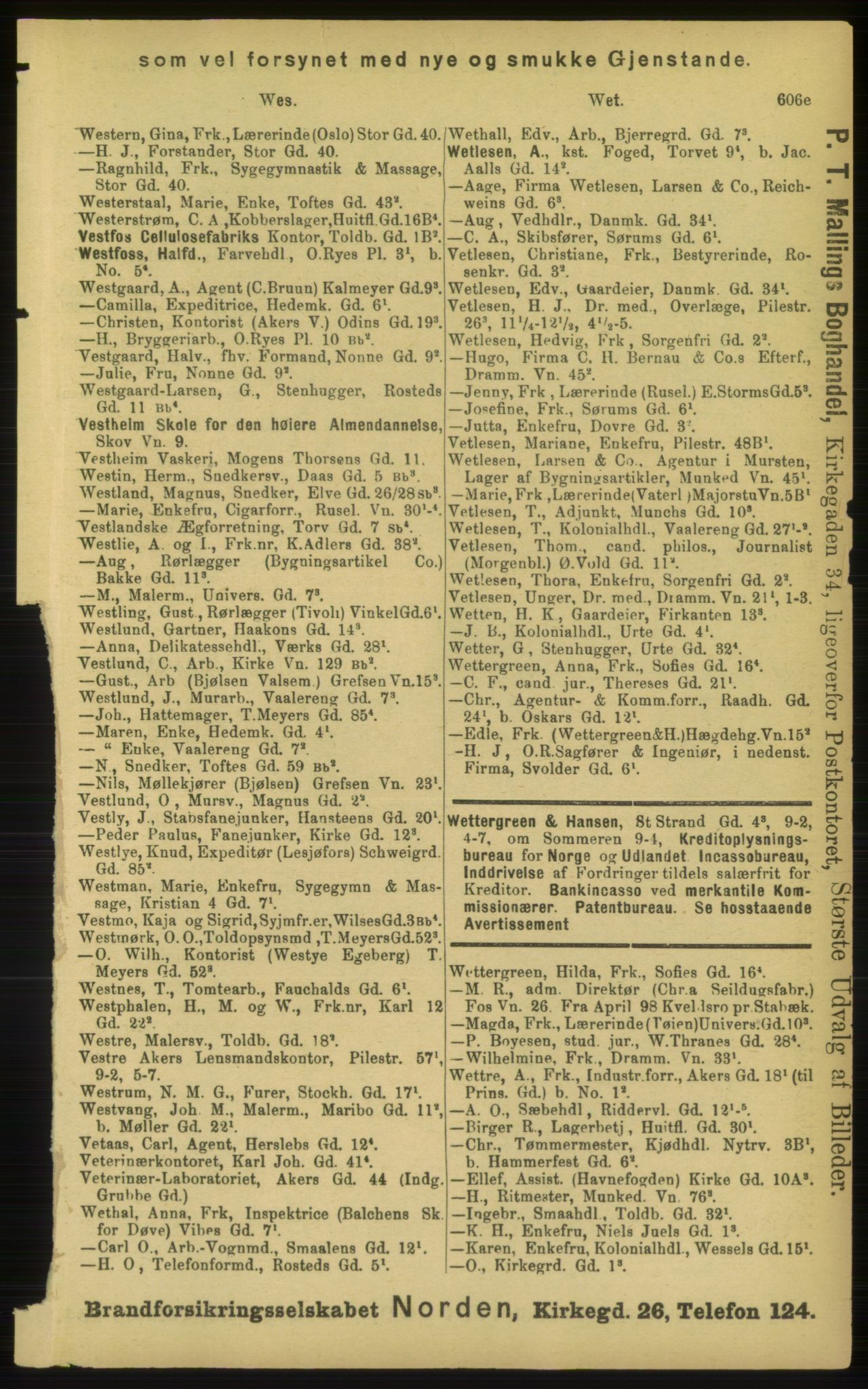 Kristiania/Oslo adressebok, PUBL/-, 1898, p. 606e