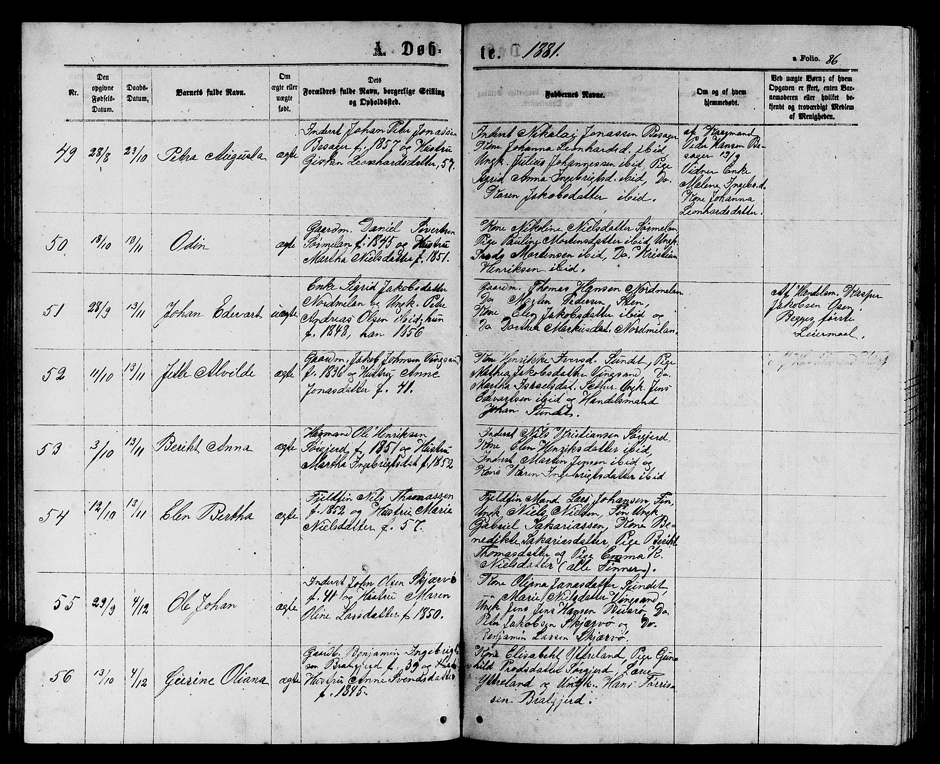Ministerialprotokoller, klokkerbøker og fødselsregistre - Sør-Trøndelag, SAT/A-1456/658/L0725: Parish register (copy) no. 658C01, 1867-1882, p. 86