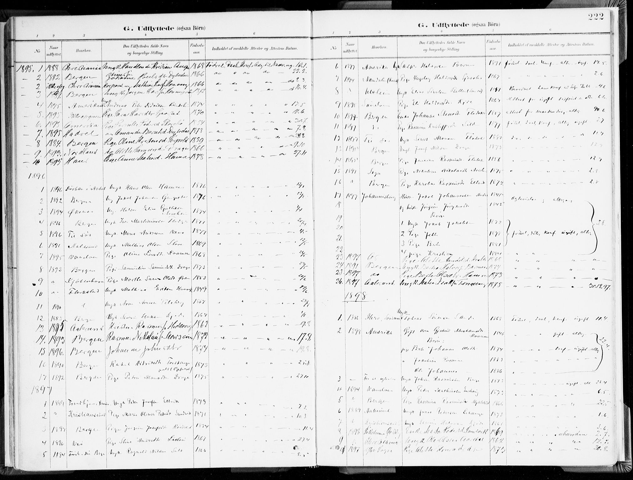 Selje sokneprestembete, AV/SAB-A-99938/H/Ha/Haa/Haab: Parish register (official) no. B 2, 1891-1907, p. 222