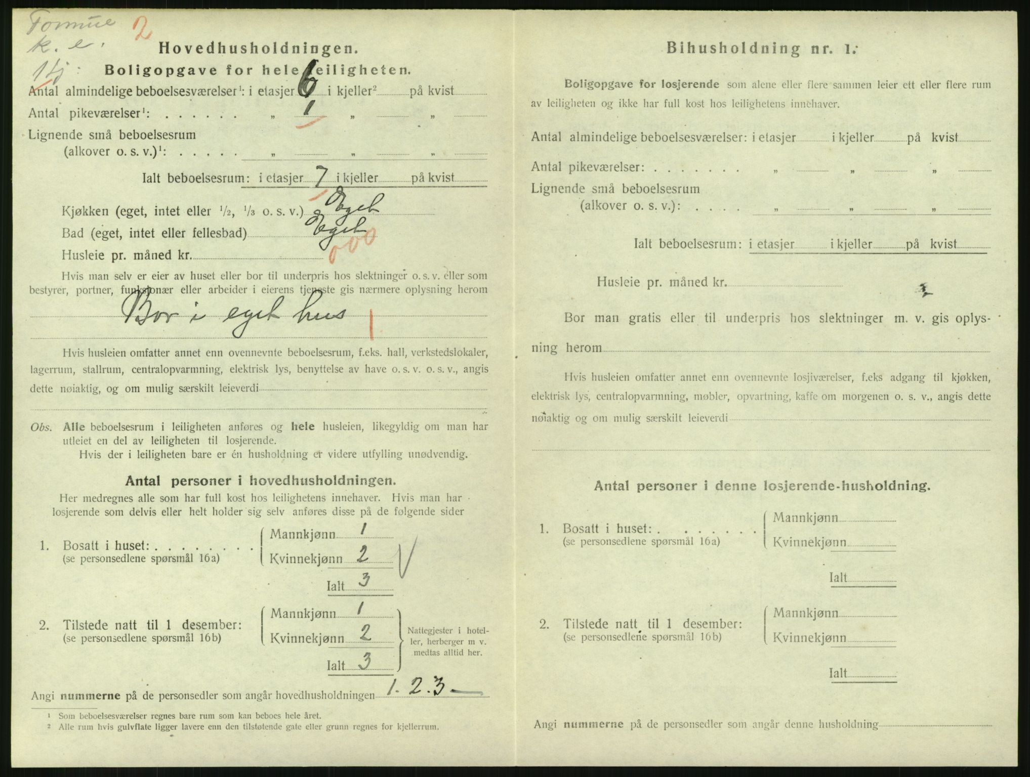 SAH, 1920 census for Lillehammer, 1920, p. 1683