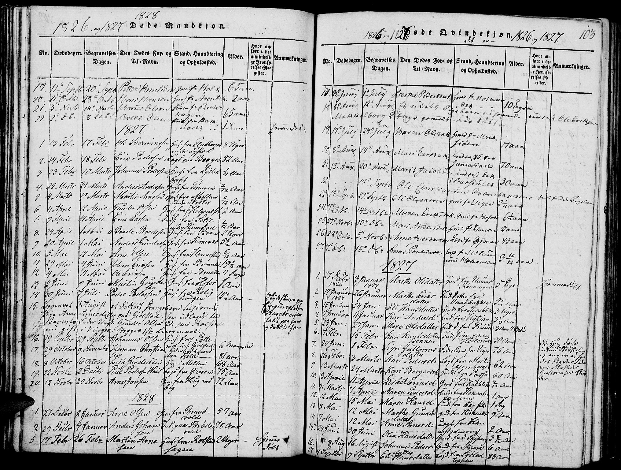 Grue prestekontor, SAH/PREST-036/H/Ha/Hab/L0001: Parish register (copy) no. 1, 1814-1841, p. 103