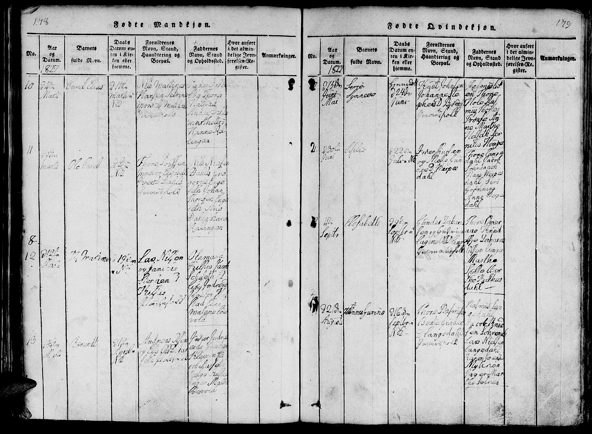 Ministerialprotokoller, klokkerbøker og fødselsregistre - Møre og Romsdal, AV/SAT-A-1454/519/L0260: Parish register (copy) no. 519C01, 1817-1829, p. 178-179