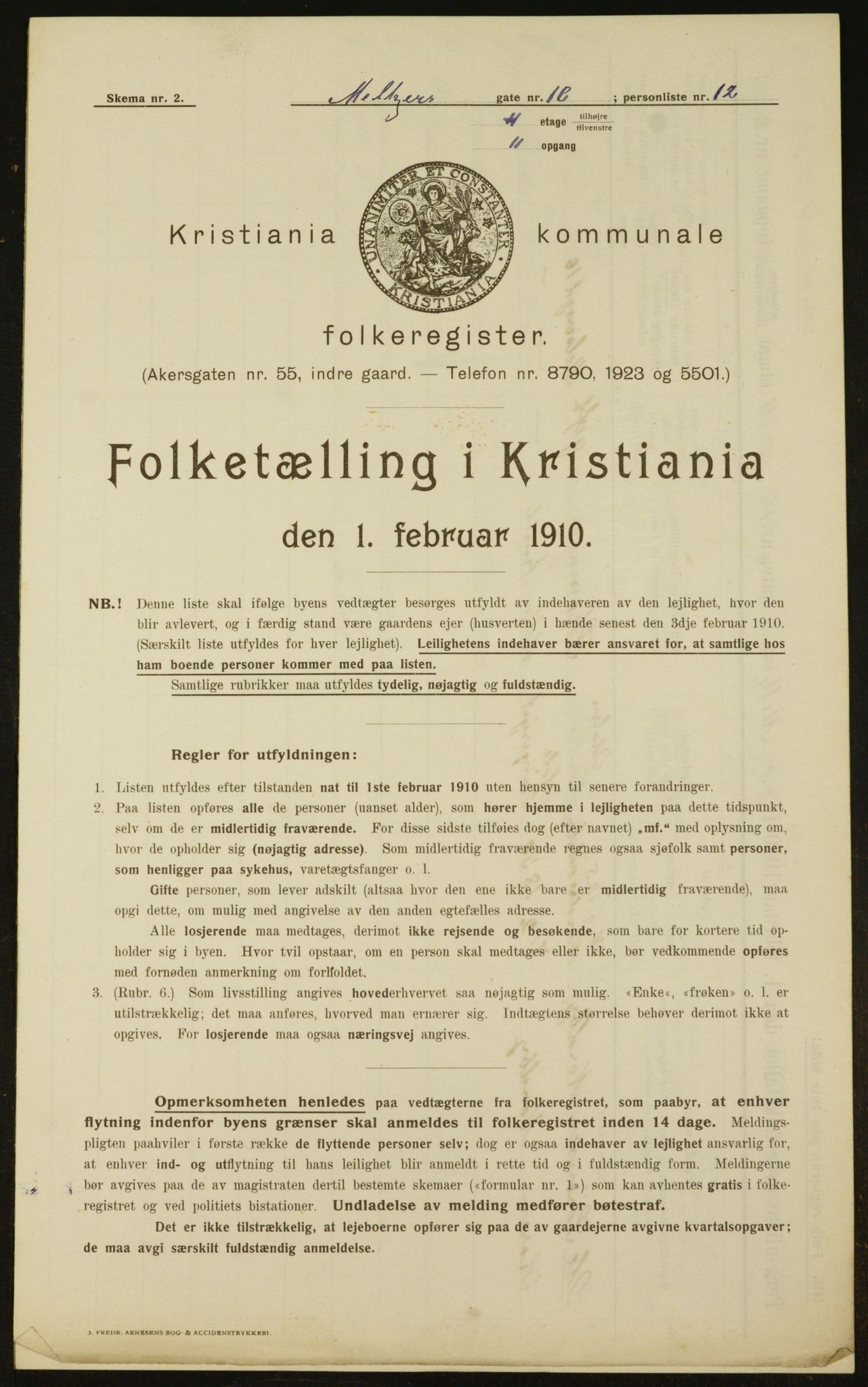 OBA, Municipal Census 1910 for Kristiania, 1910, p. 63201