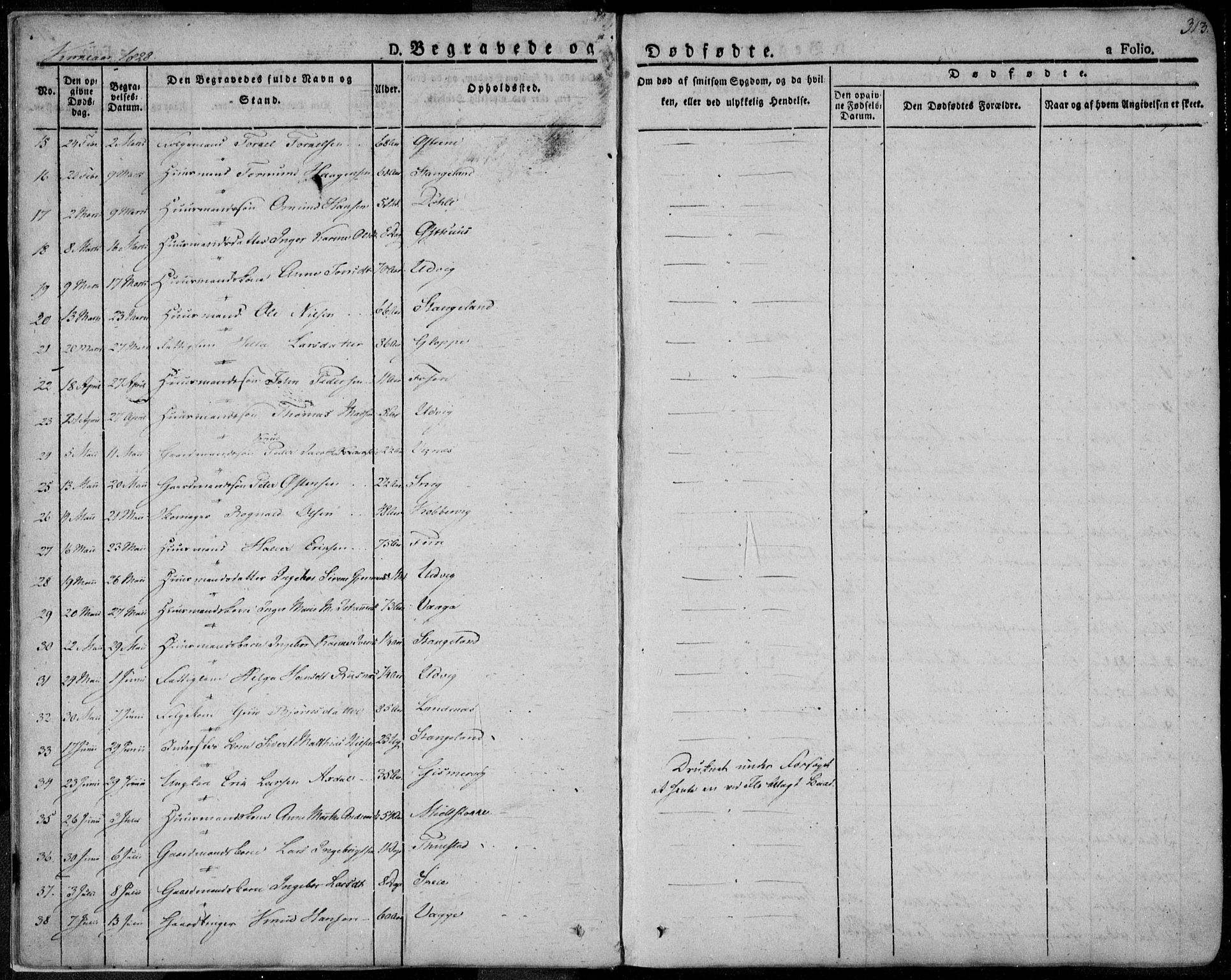 Avaldsnes sokneprestkontor, AV/SAST-A -101851/H/Ha/Haa/L0005: Parish register (official) no. A 5.2, 1825-1841, p. 313