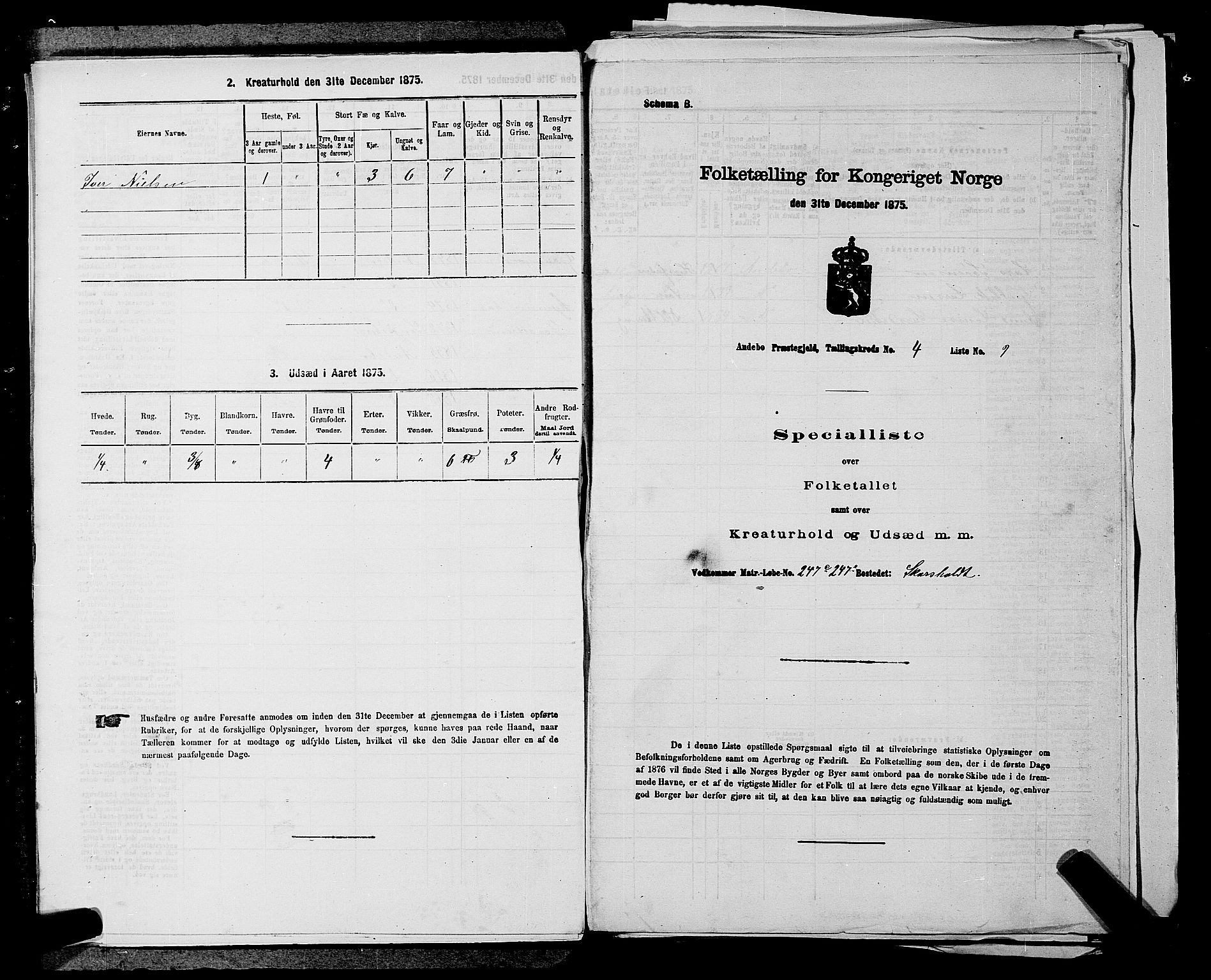 SAKO, 1875 census for 0719P Andebu, 1875, p. 445