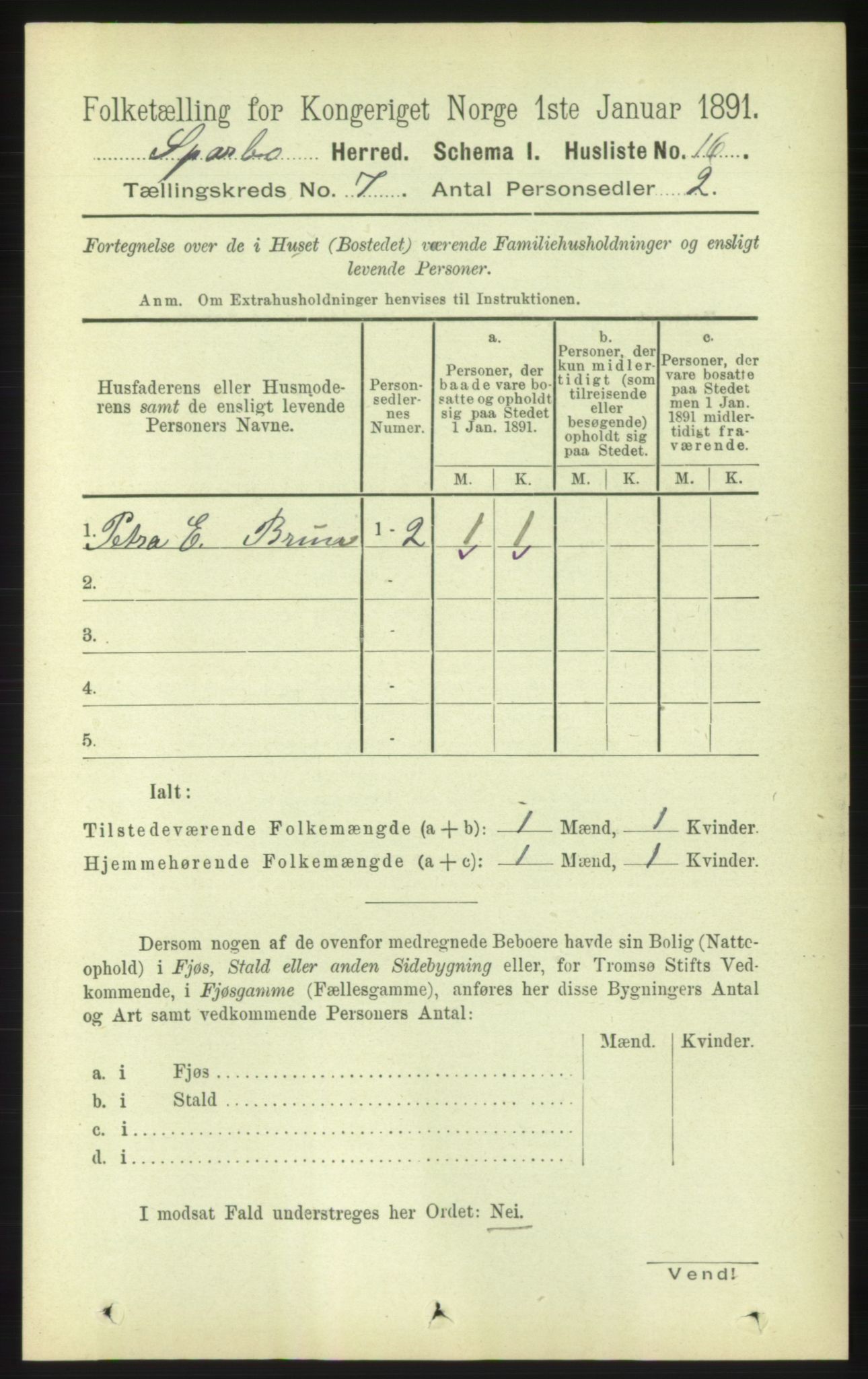 RA, 1891 census for 1731 Sparbu, 1891, p. 2351