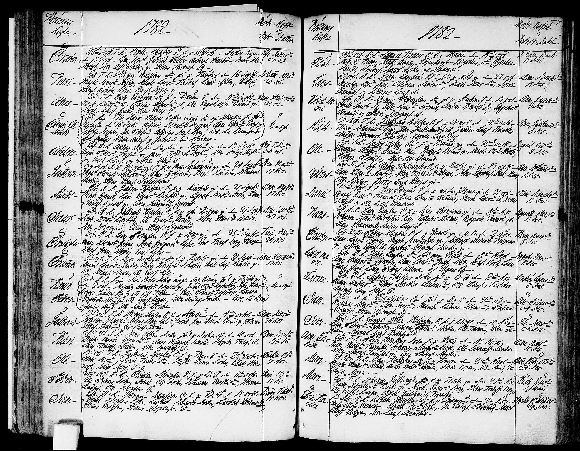 Asker prestekontor Kirkebøker, SAO/A-10256a/F/Fa/L0003: Parish register (official) no. I 3, 1767-1807, p. 77