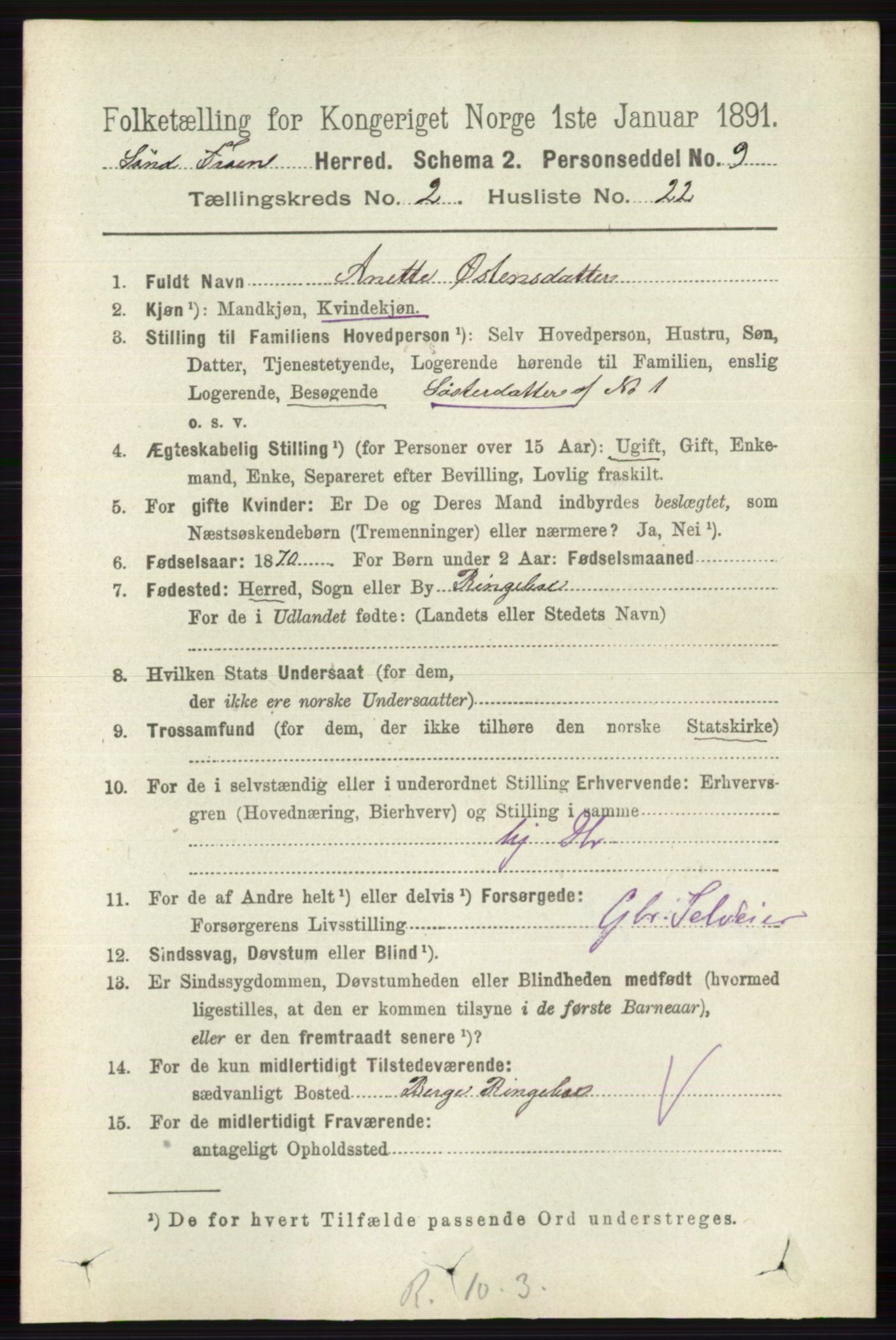 RA, 1891 census for 0519 Sør-Fron, 1891, p. 681