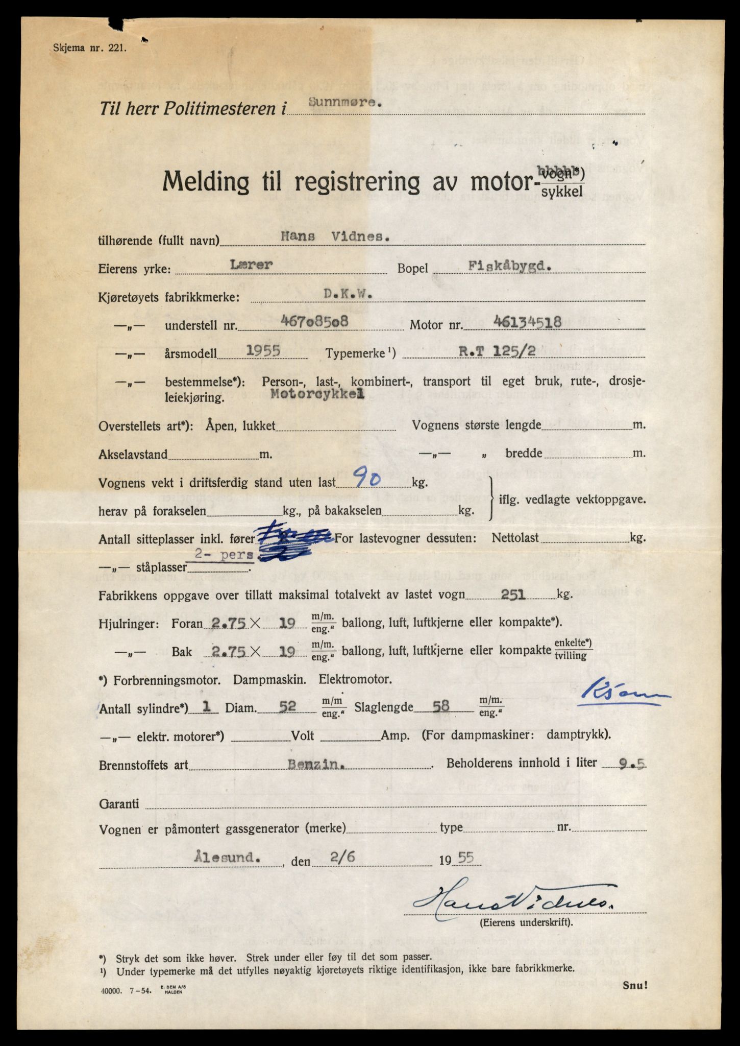 Møre og Romsdal vegkontor - Ålesund trafikkstasjon, AV/SAT-A-4099/F/Fe/L0039: Registreringskort for kjøretøy T 13361 - T 13530, 1927-1998, p. 119