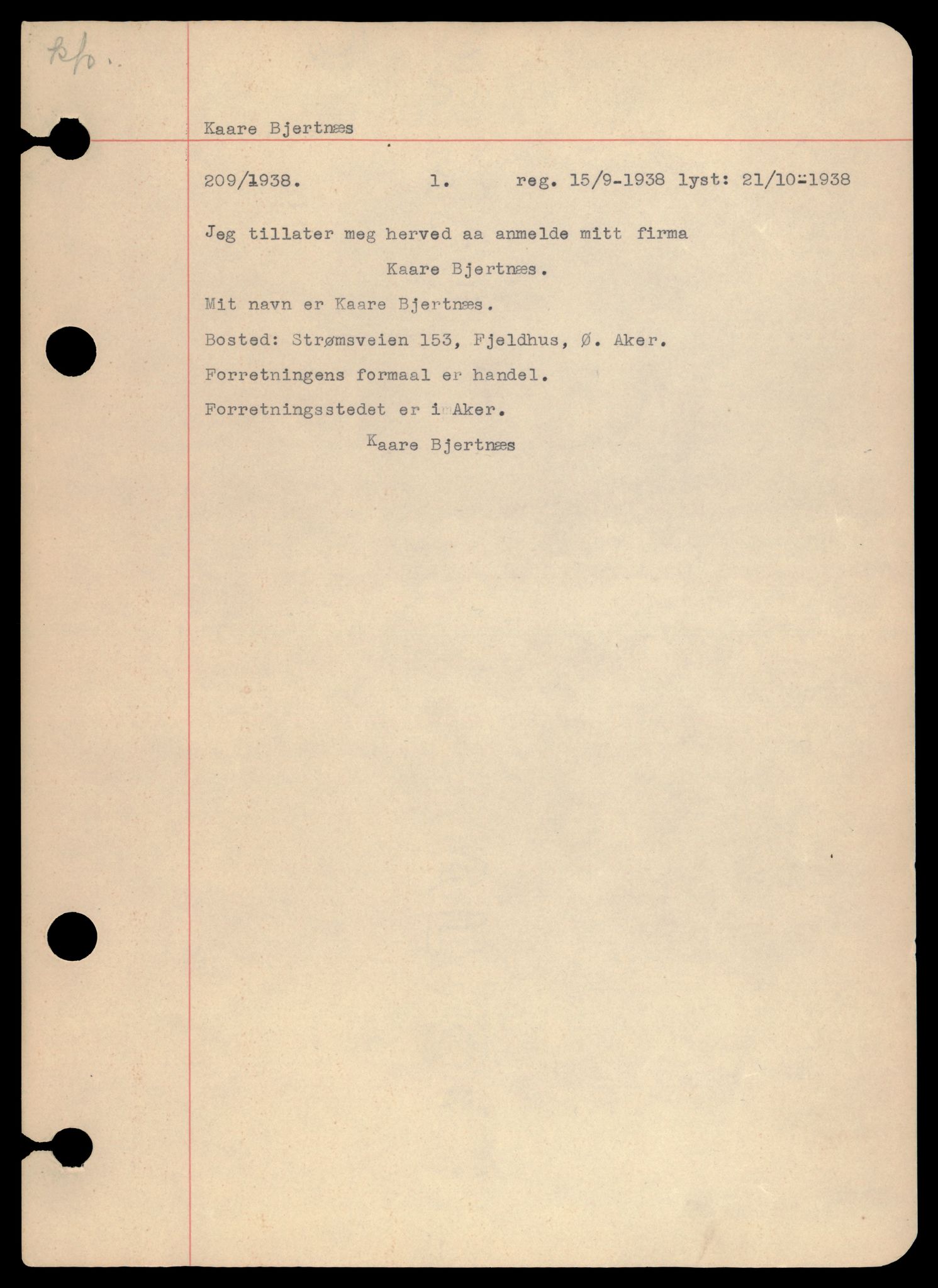 Oslo byfogd, Handelsregisteret, AV/SAT-A-10867/G/Gb/Gba/L0022: Enkeltmannsforetak, Ka-Kjek, 1944-1990