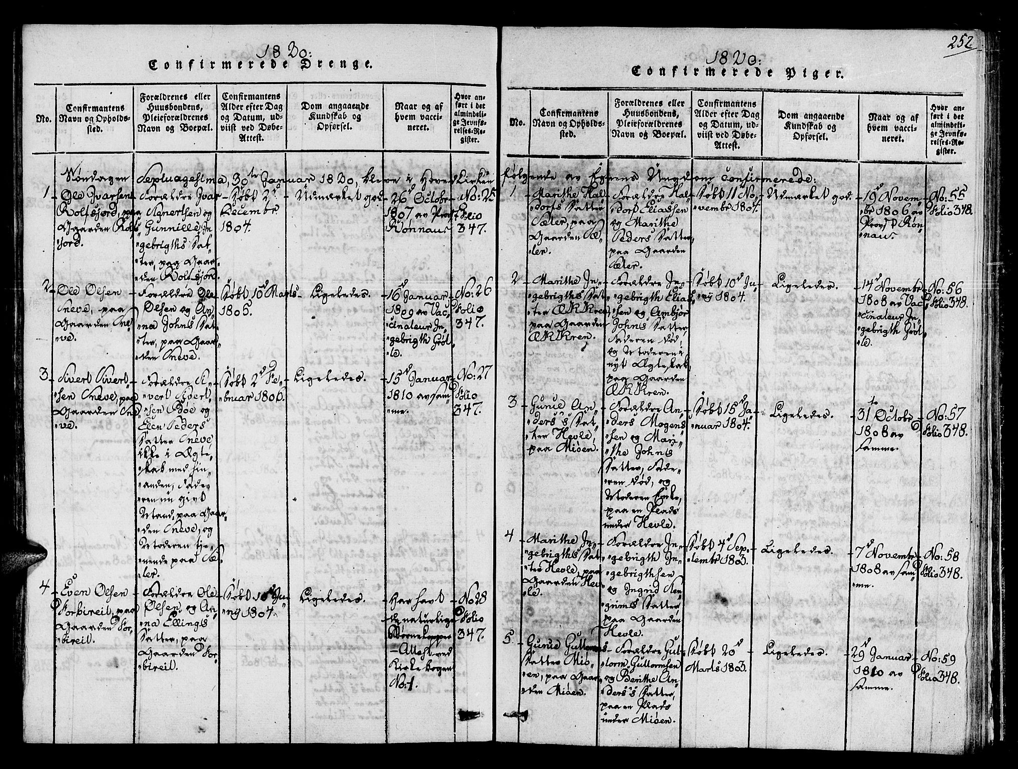 Ministerialprotokoller, klokkerbøker og fødselsregistre - Sør-Trøndelag, SAT/A-1456/678/L0895: Parish register (official) no. 678A05 /1, 1816-1821, p. 252