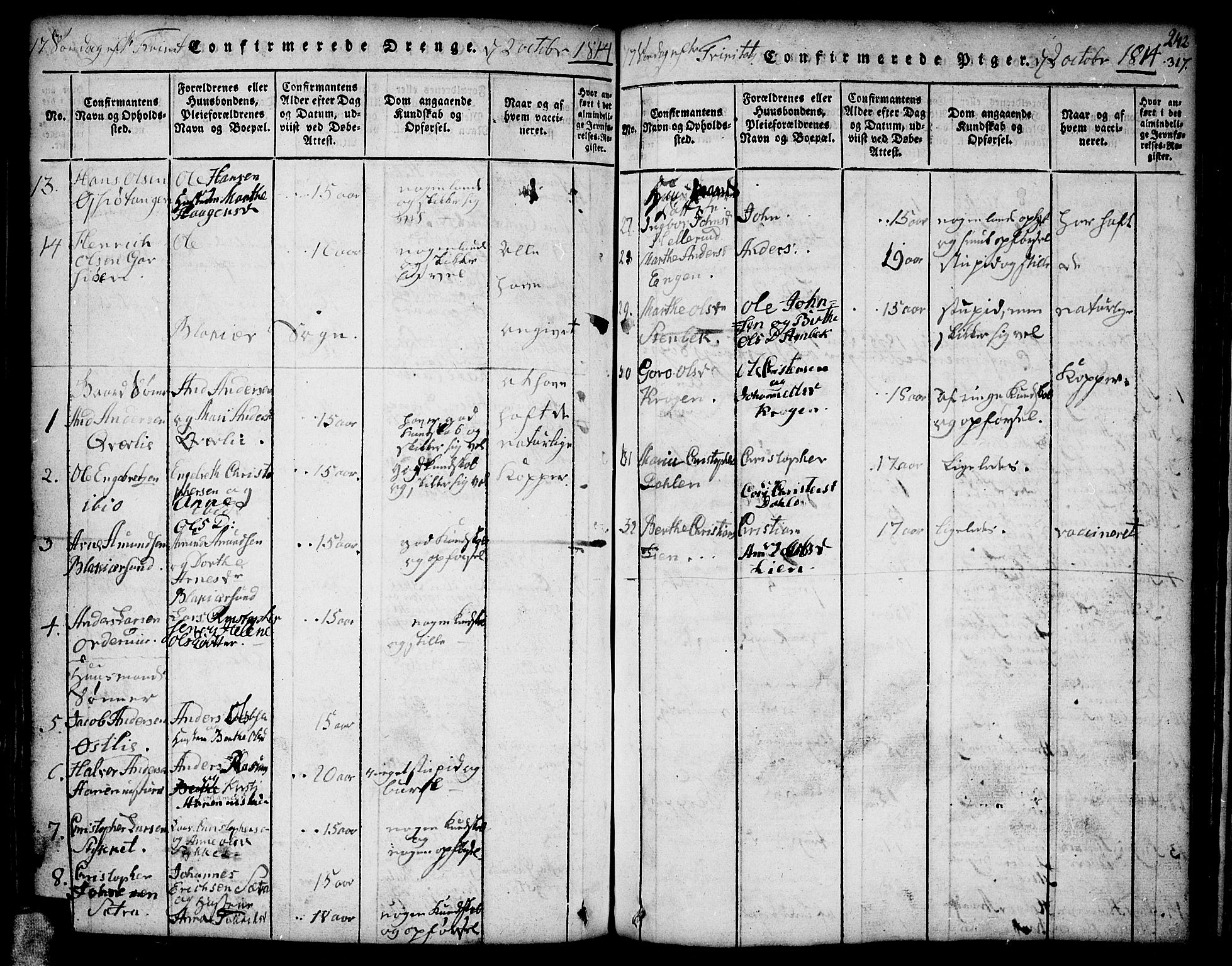 Aurskog prestekontor Kirkebøker, AV/SAO-A-10304a/F/Fa/L0005: Parish register (official) no. I 5, 1814-1829, p. 317
