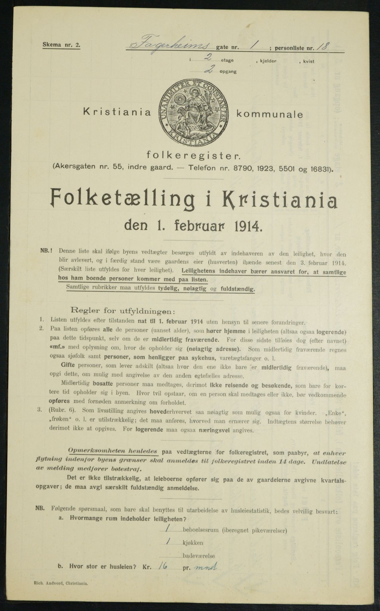 OBA, Municipal Census 1914 for Kristiania, 1914, p. 23228