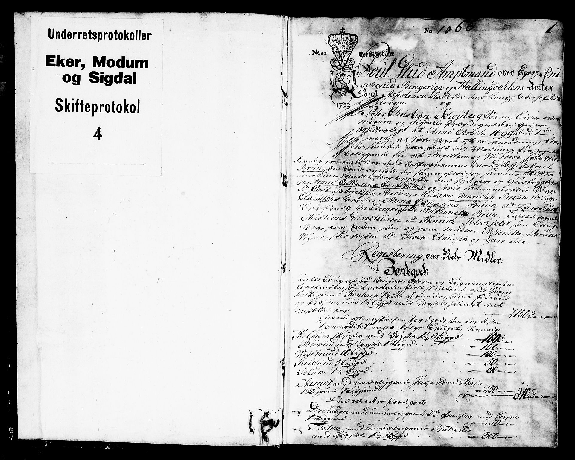 Eiker, Modum og Sigdal sorenskriveri, SAKO/A-123/H/Hb/Hba/L0004: Skifteprotokoll, 1699-1722, p. 0b-1a
