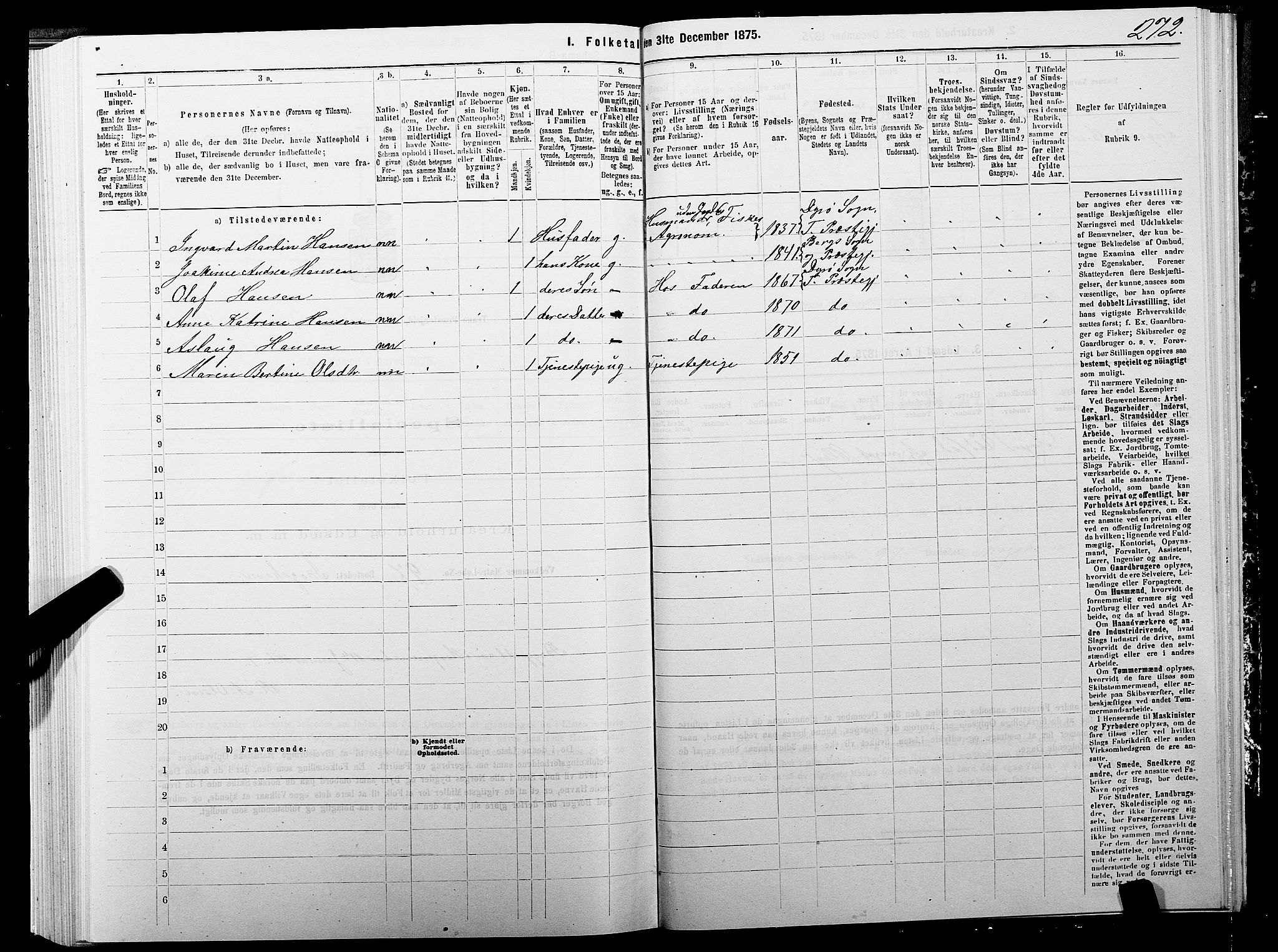 SATØ, 1875 census for 1927P Tranøy, 1875, p. 3272