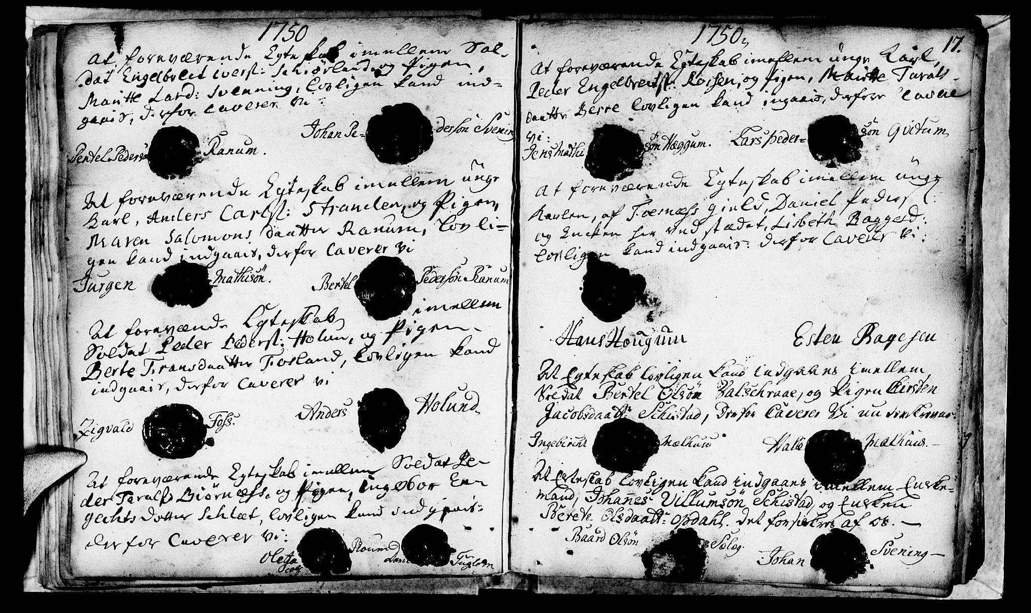 Ministerialprotokoller, klokkerbøker og fødselsregistre - Nord-Trøndelag, SAT/A-1458/764/L0541: Parish register (official) no. 764A01, 1745-1758, p. 17