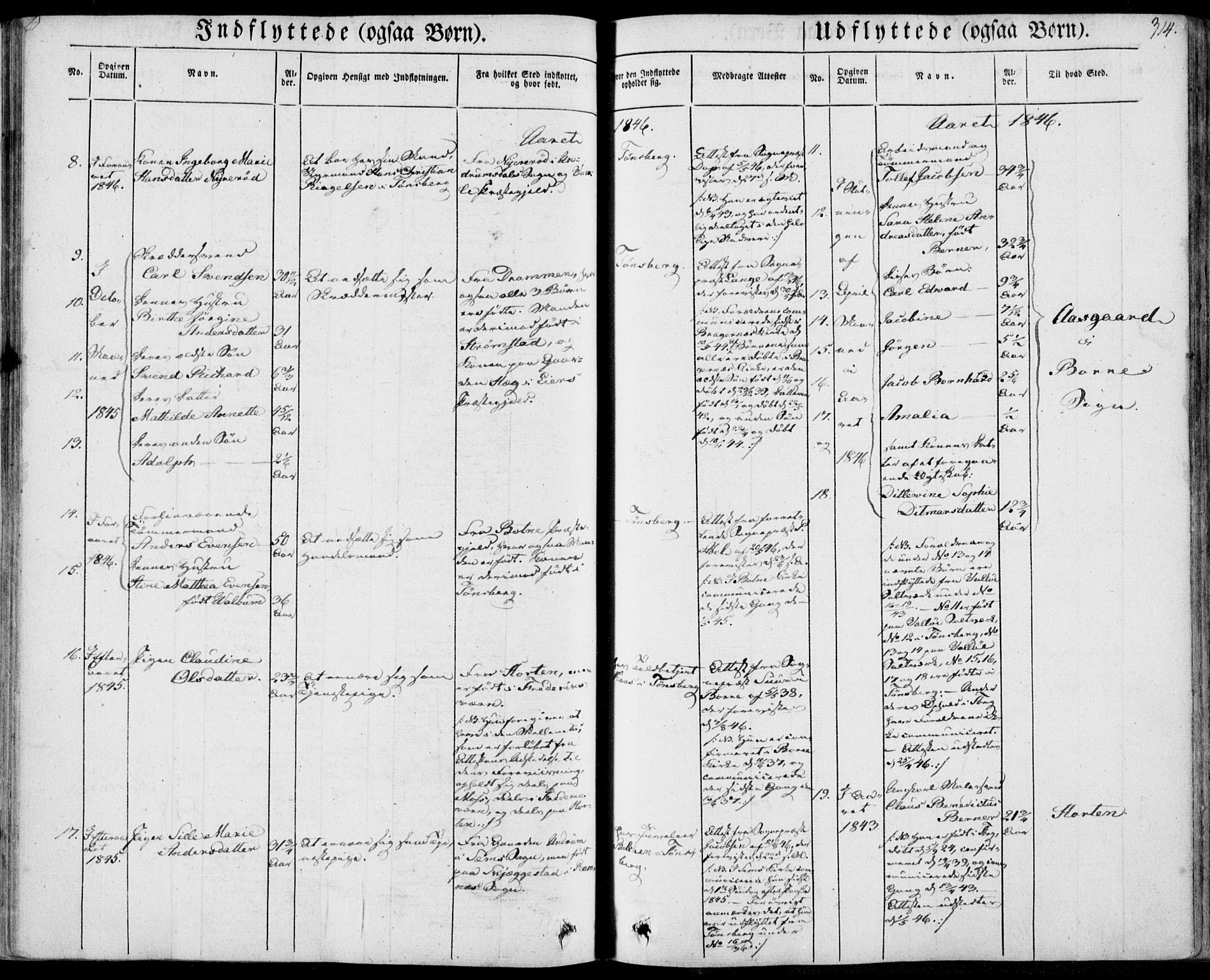 Tønsberg kirkebøker, SAKO/A-330/F/Fa/L0007: Parish register (official) no. I 7, 1845-1854, p. 314