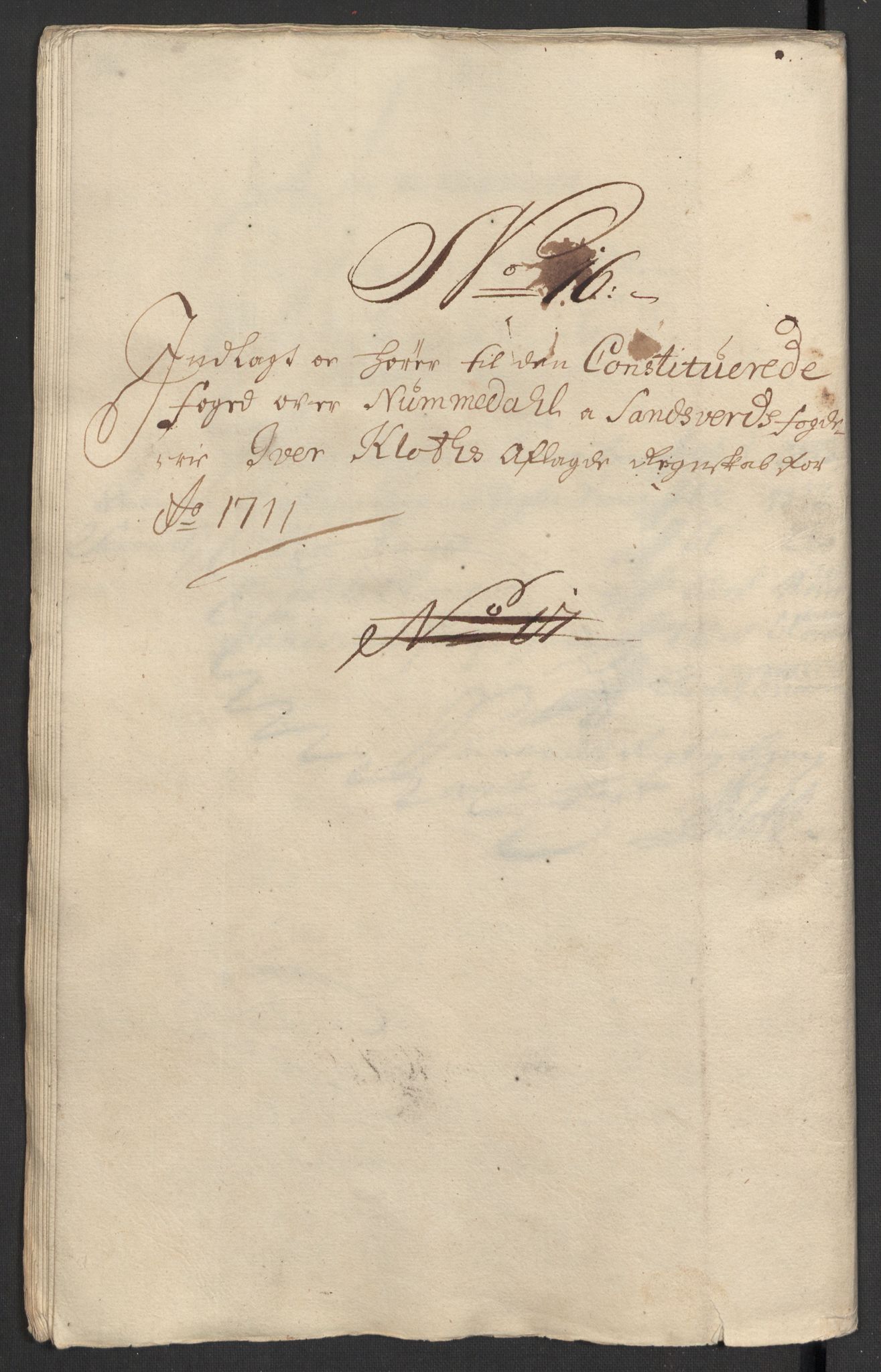 Rentekammeret inntil 1814, Reviderte regnskaper, Fogderegnskap, AV/RA-EA-4092/R24/L1586: Fogderegnskap Numedal og Sandsvær, 1711, p. 356