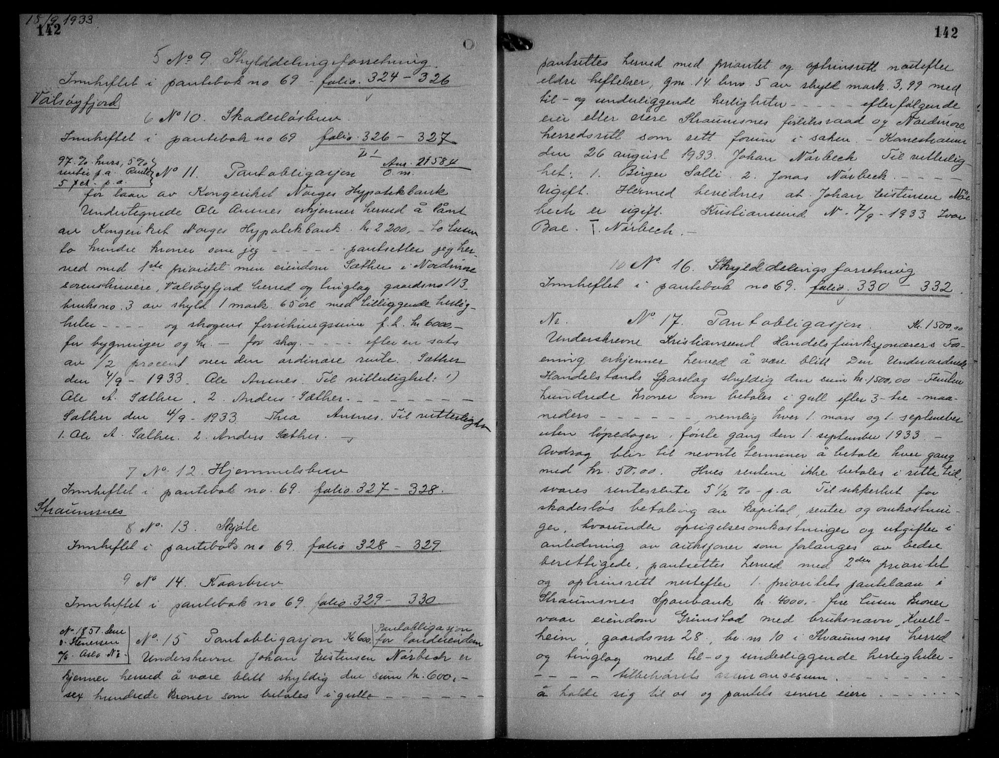 Nordmøre sorenskriveri, AV/SAT-A-4132/1/2/2Ca/L0078: Mortgage book no. 68, 1933-1934, Deed date: 18.09.1933