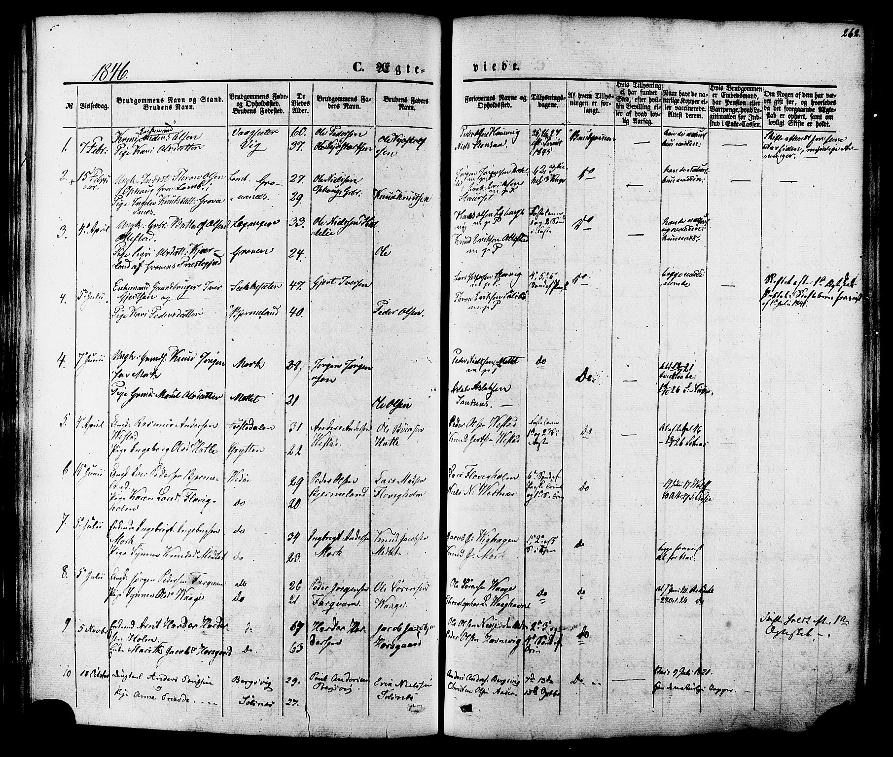 Ministerialprotokoller, klokkerbøker og fødselsregistre - Møre og Romsdal, SAT/A-1454/547/L0603: Parish register (official) no. 547A05, 1846-1877, p. 262