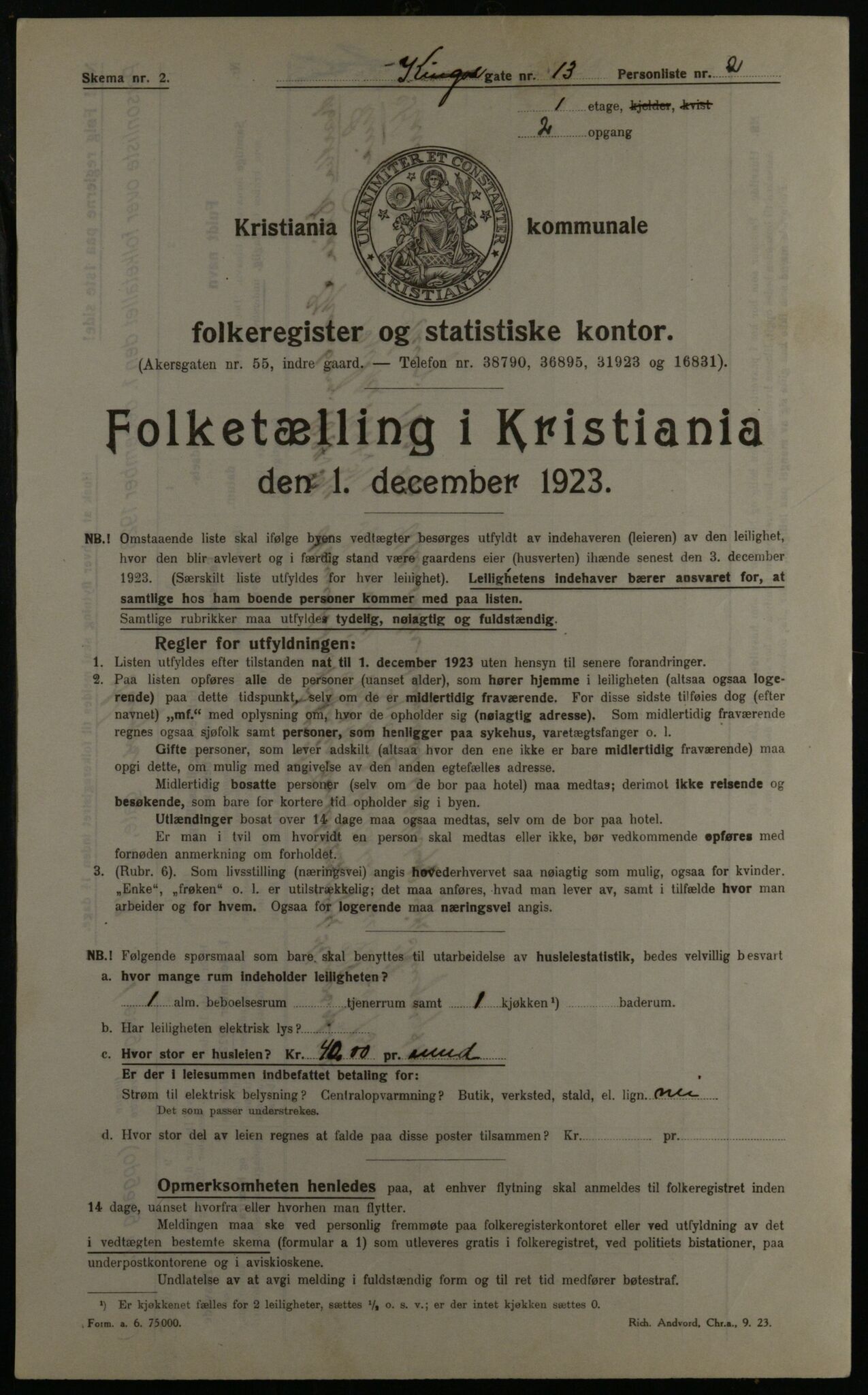 OBA, Municipal Census 1923 for Kristiania, 1923, p. 55504