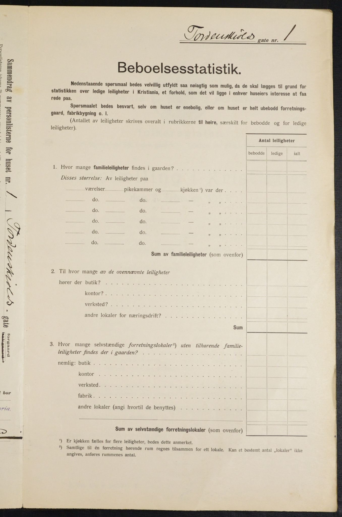 OBA, Municipal Census 1913 for Kristiania, 1913, p. 113707