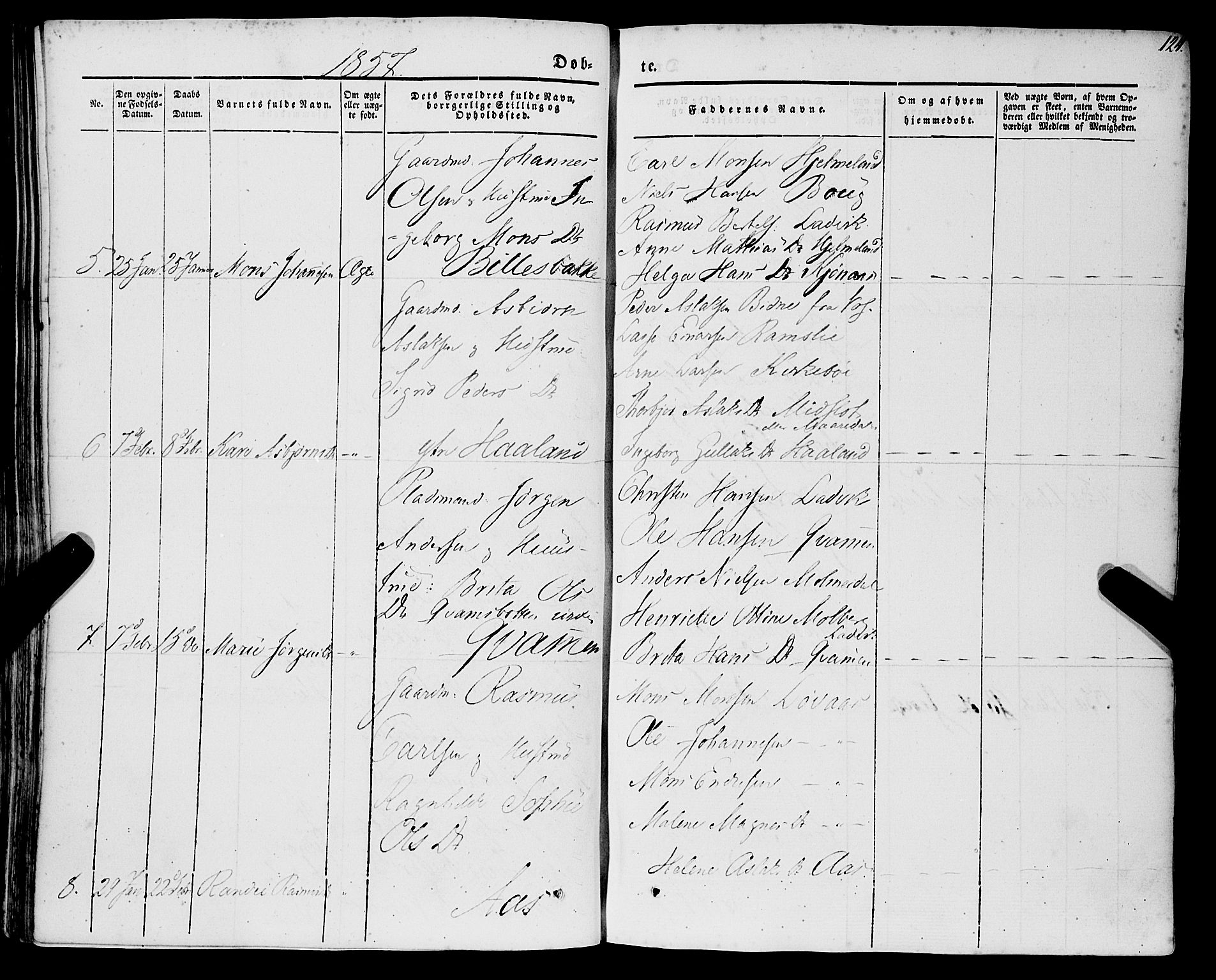 Lavik sokneprestembete, AV/SAB-A-80901: Parish register (official) no. A 3, 1843-1863, p. 124