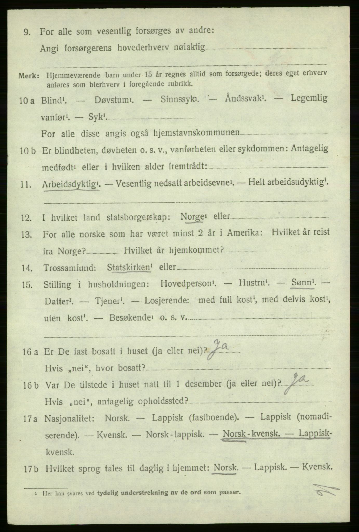 SATØ, 1920 census for Loppa, 1920, p. 1567