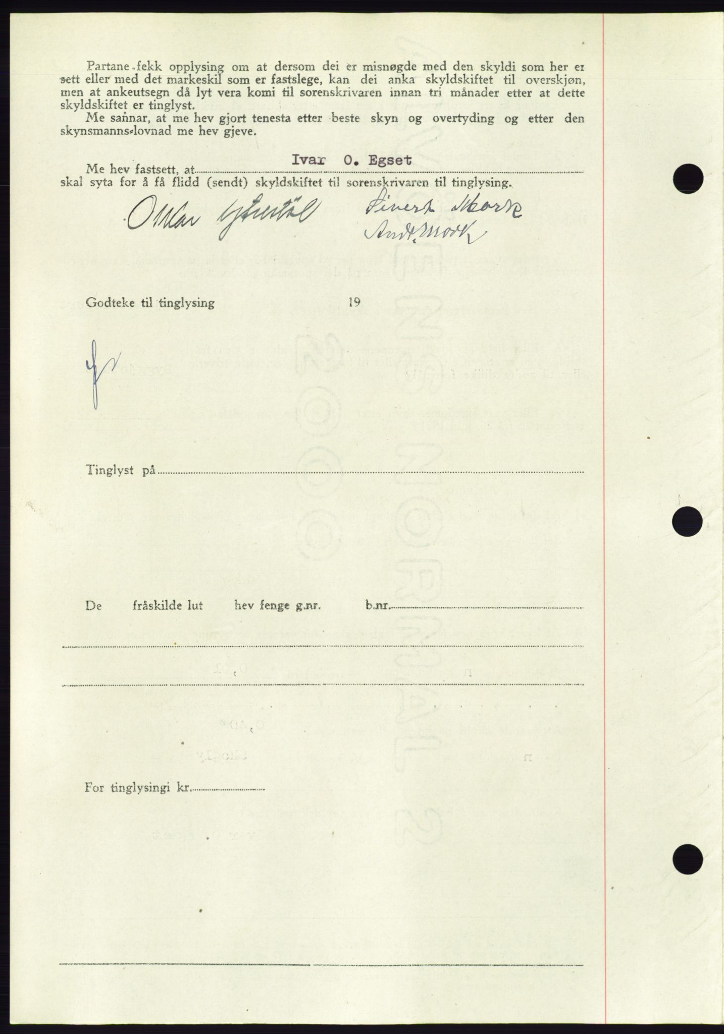 Søre Sunnmøre sorenskriveri, AV/SAT-A-4122/1/2/2C/L0082: Mortgage book no. 8A, 1948-1948, Diary no: : 454/1948