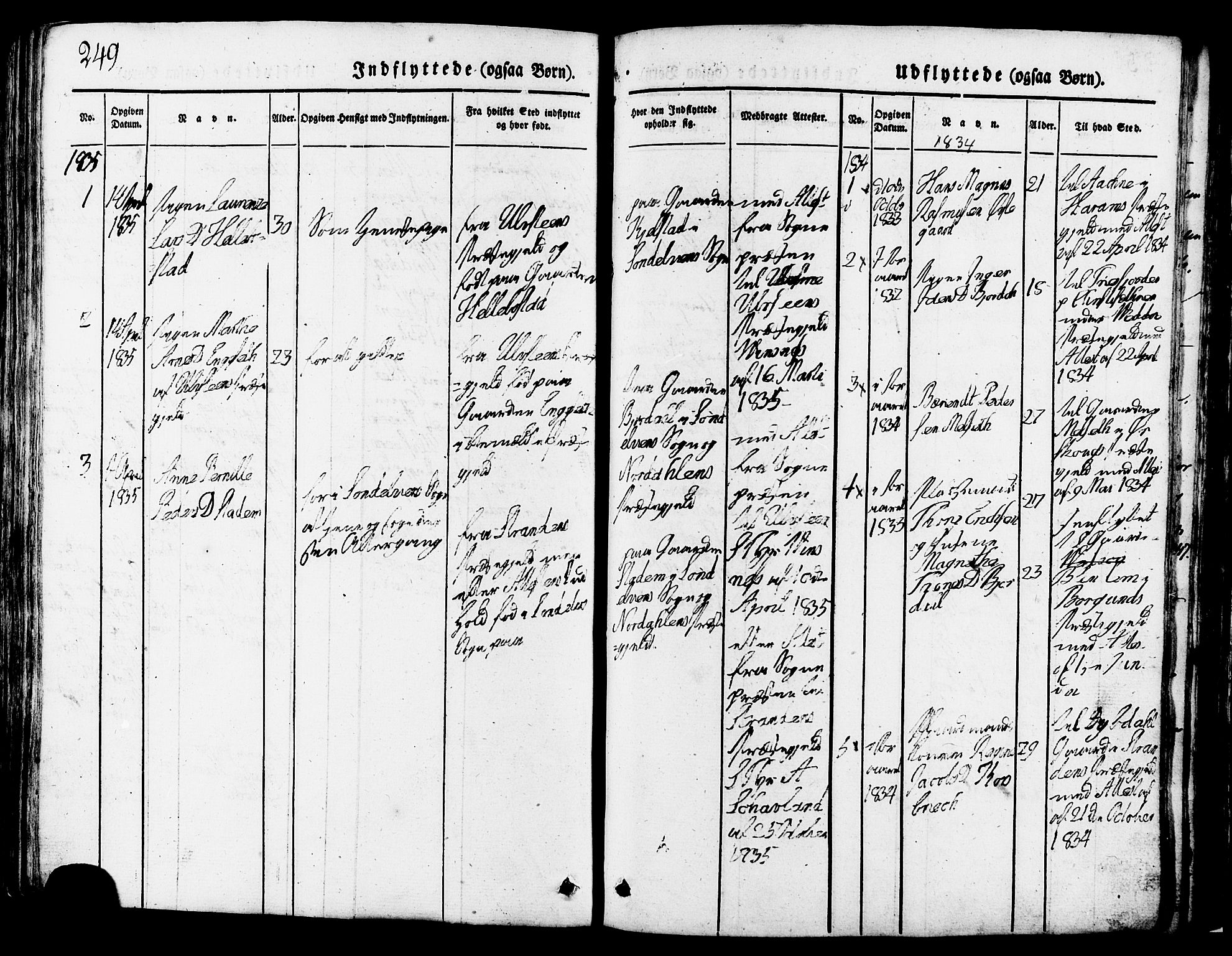 Ministerialprotokoller, klokkerbøker og fødselsregistre - Møre og Romsdal, SAT/A-1454/517/L0221: Parish register (official) no. 517A01, 1827-1858, p. 249