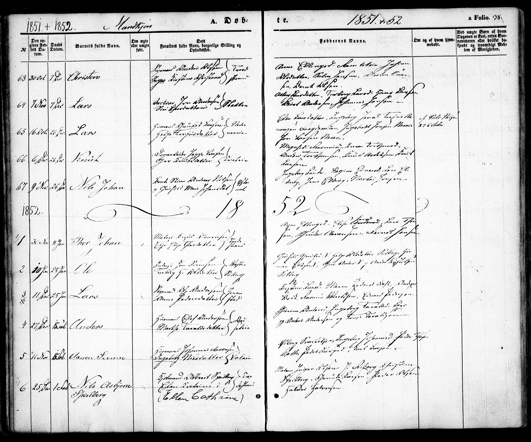 Holt sokneprestkontor, AV/SAK-1111-0021/F/Fa/L0008: Parish register (official) no. A 8, 1849-1860, p. 38