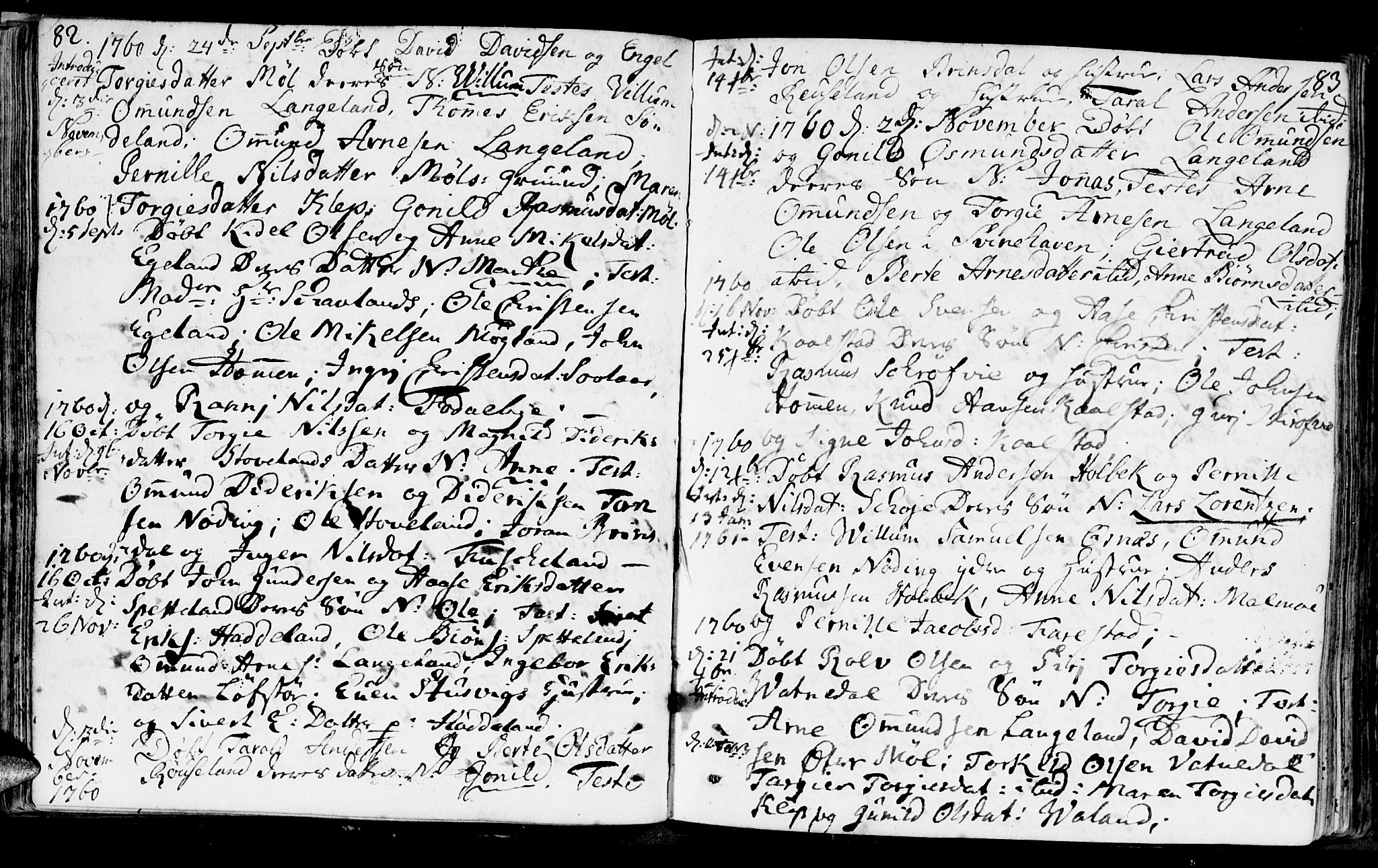 Holum sokneprestkontor, AV/SAK-1111-0022/F/Fa/Faa/L0002: Parish register (official) no. A 2, 1756-1780, p. 82-83